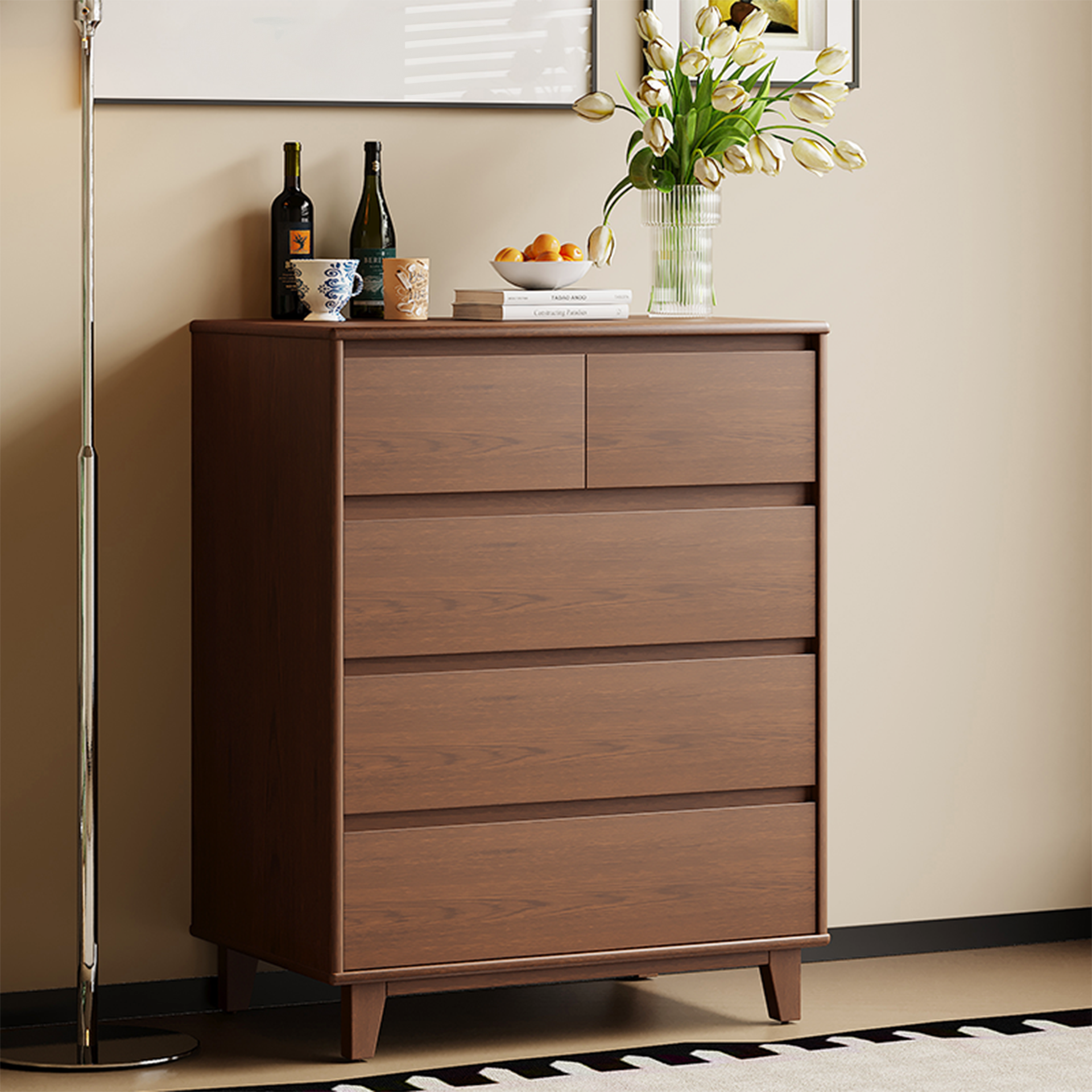 Arezzo 2 over 3 Tallboy, Claro Walnut
