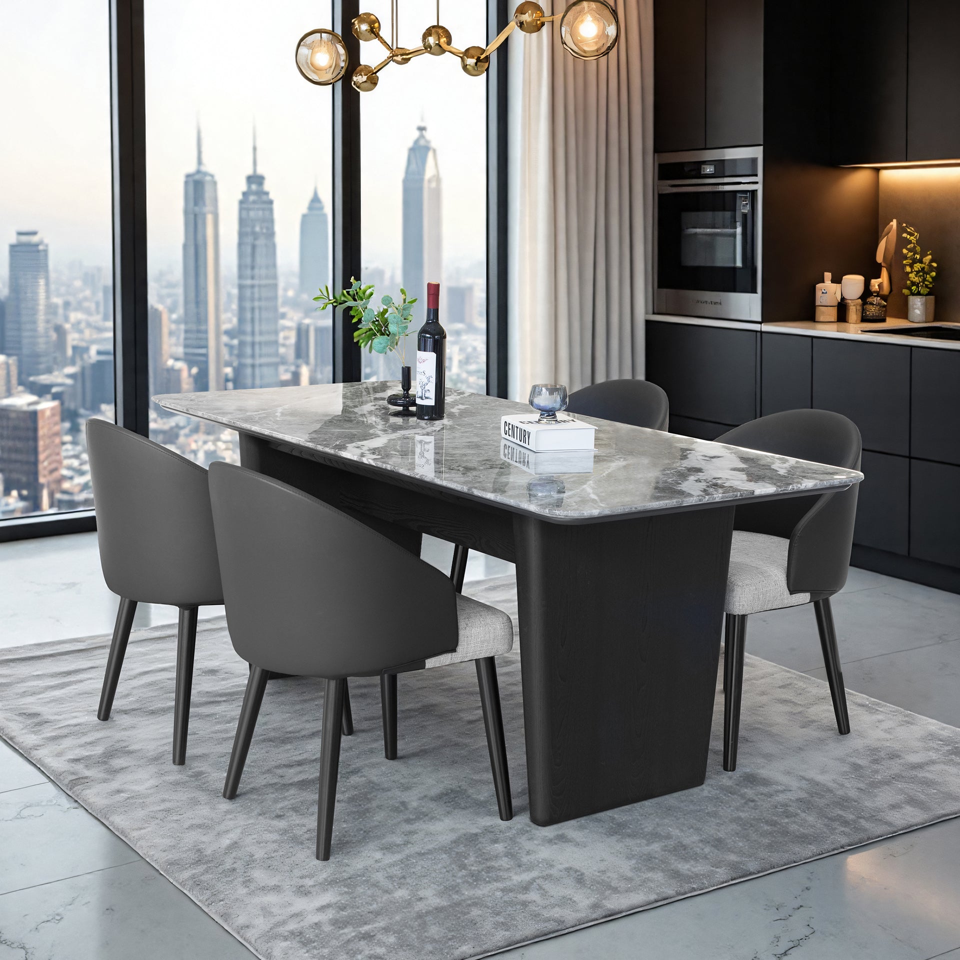 Nepi Marble Dining Table, Grey