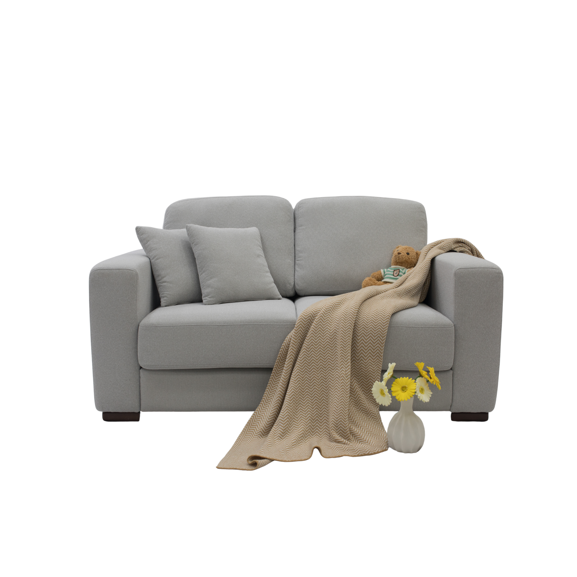 Osani Fabric 2-seater Sofa, Light Grey