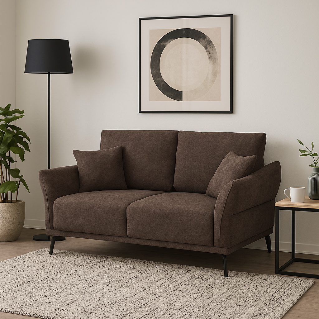 Sora 2-Seater Sofa, Dark brown