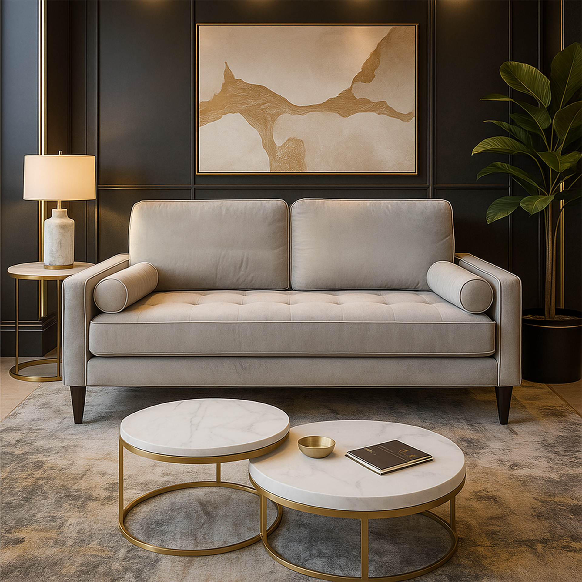 Uta Two Seater sofa, Grey