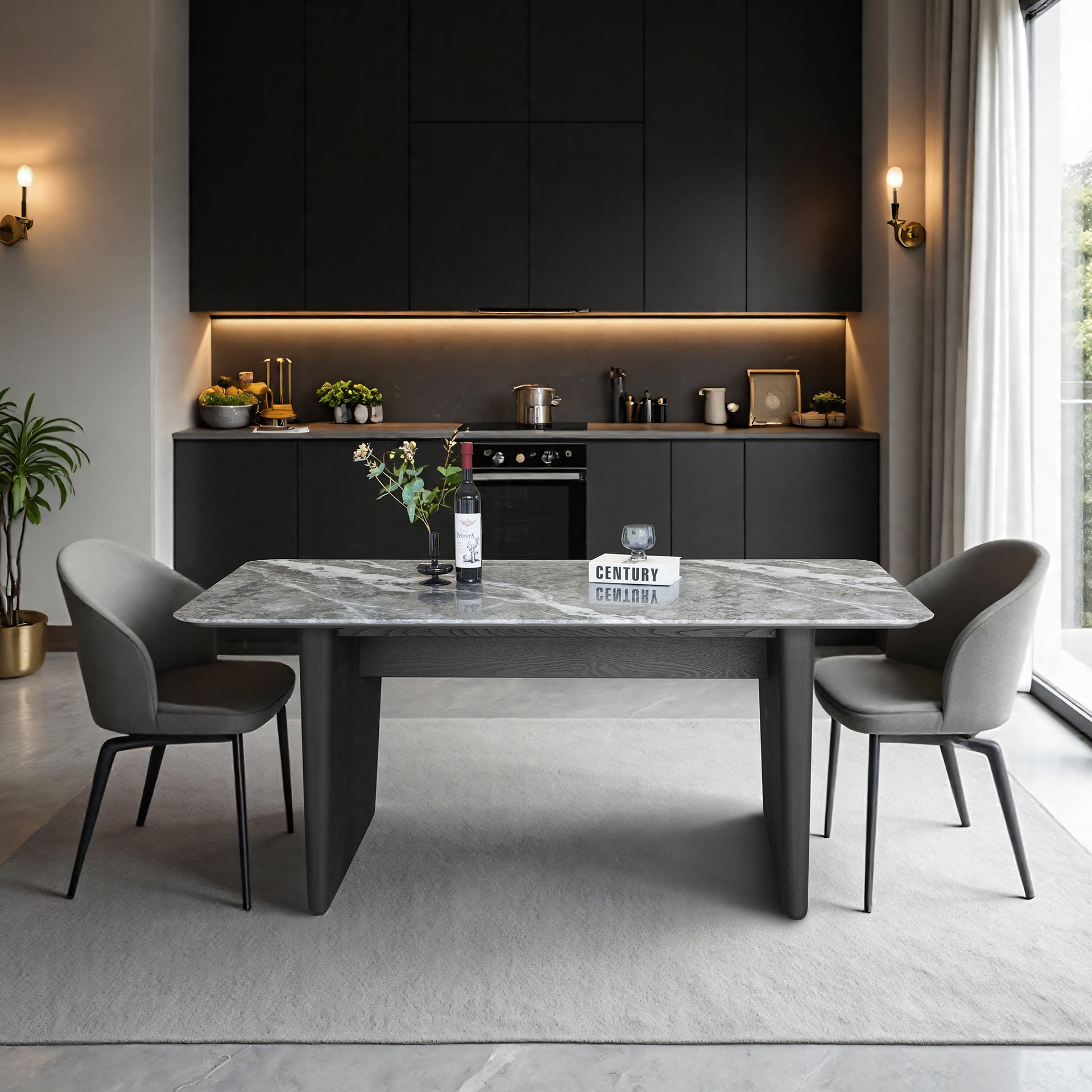 Nepi Marble Dining Table, Grey