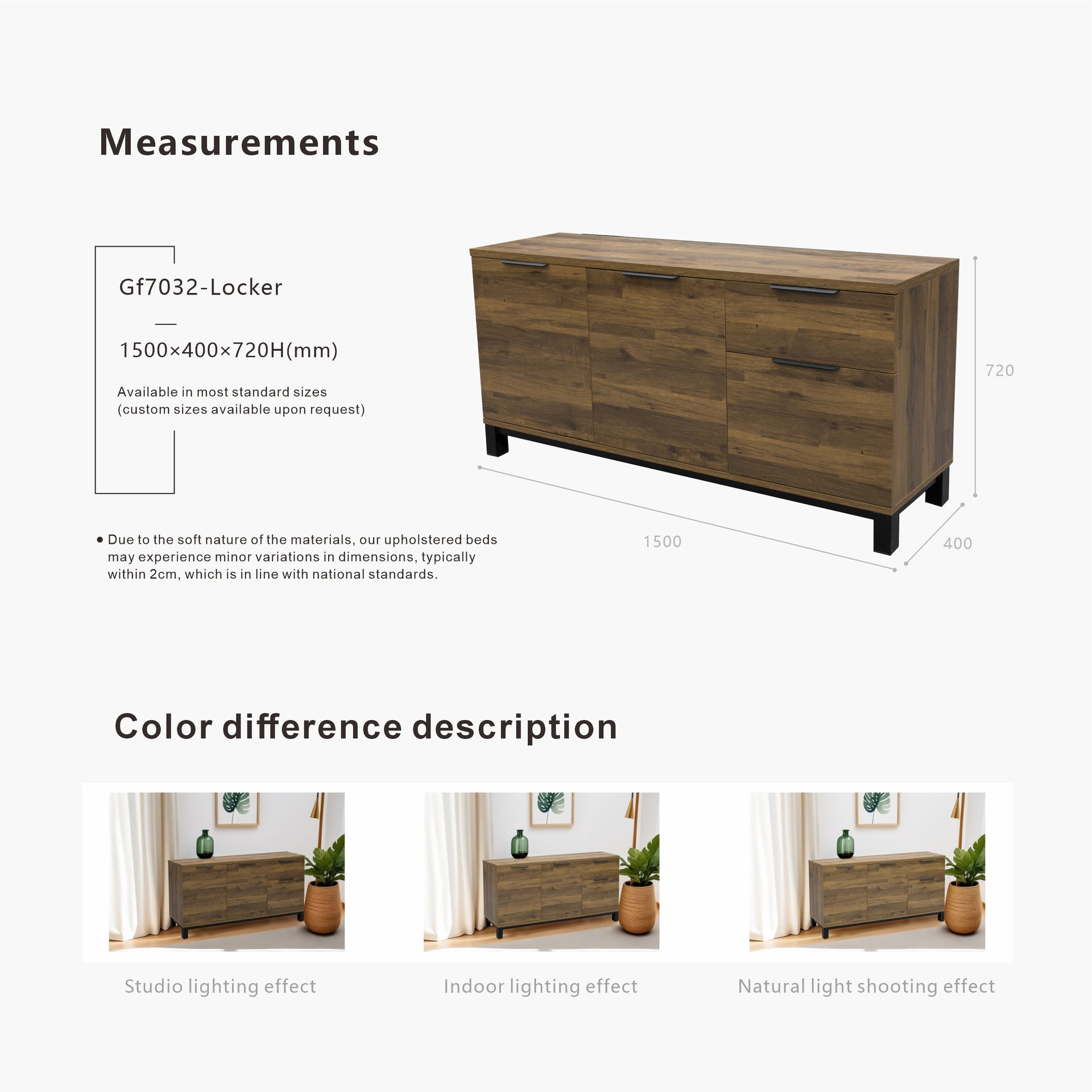 Corsi Sideboard, 1.5M, Elm