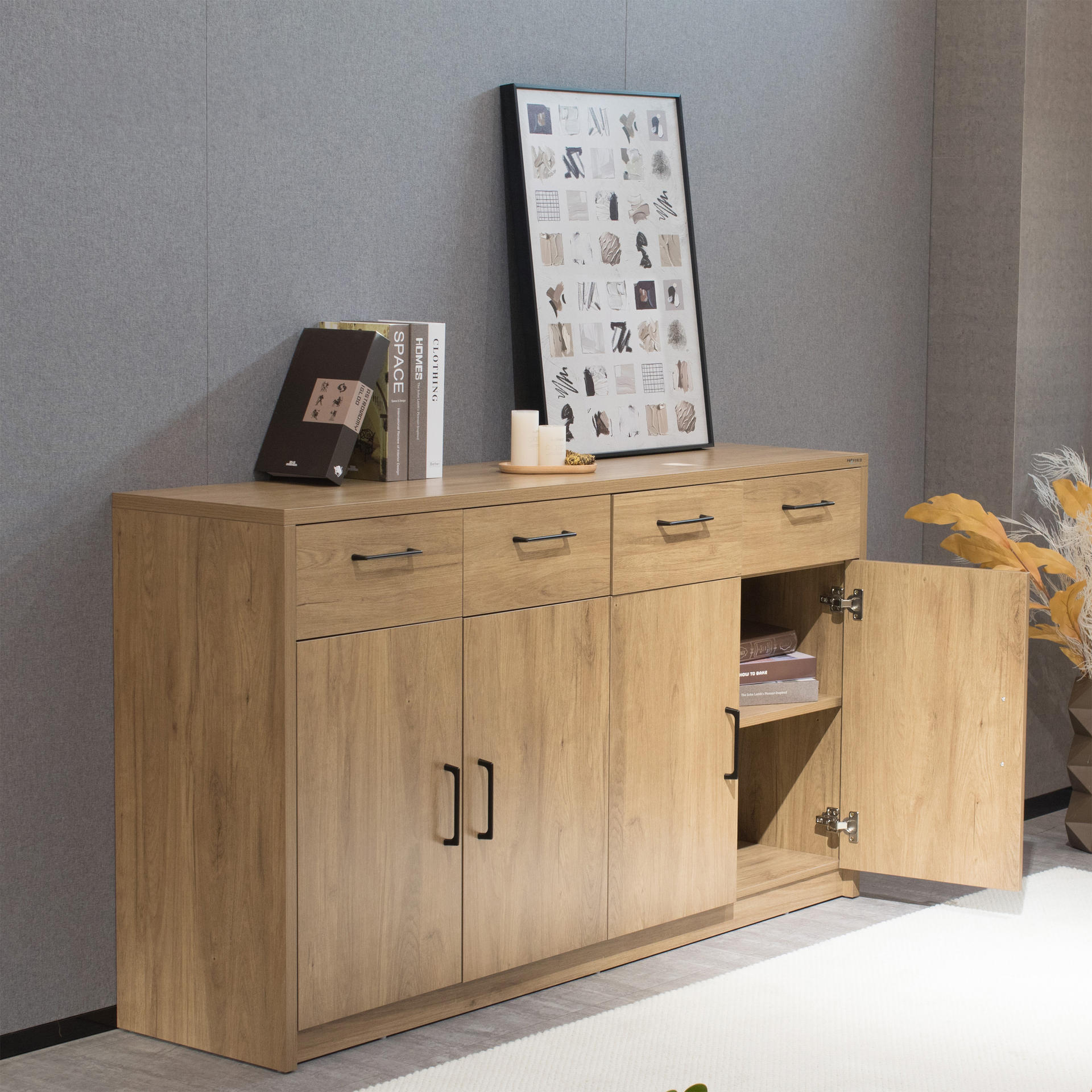 Platsa Sideboard, Grey Oak