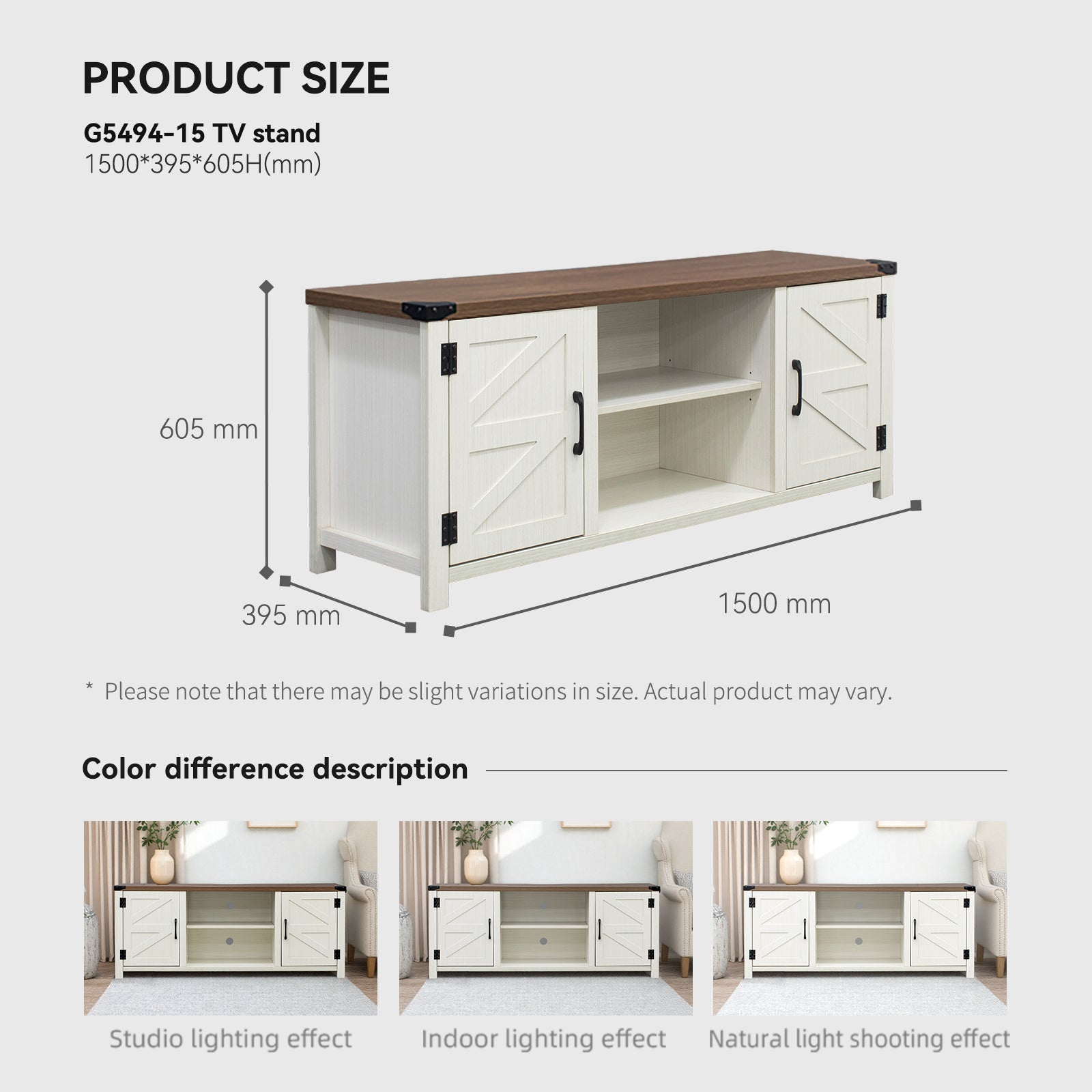 Fondi TV Stand, Walnut & White