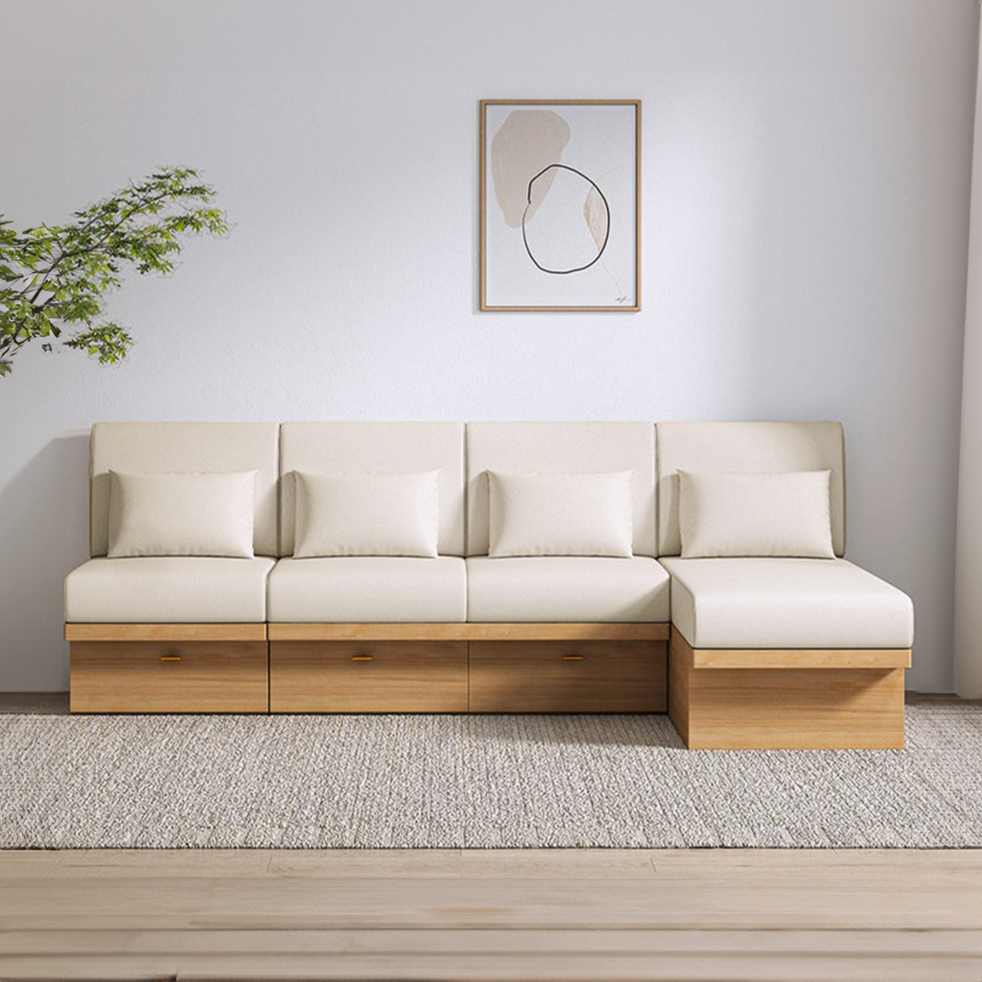 Avola Storage Sofa Set with ottoman - Online Only