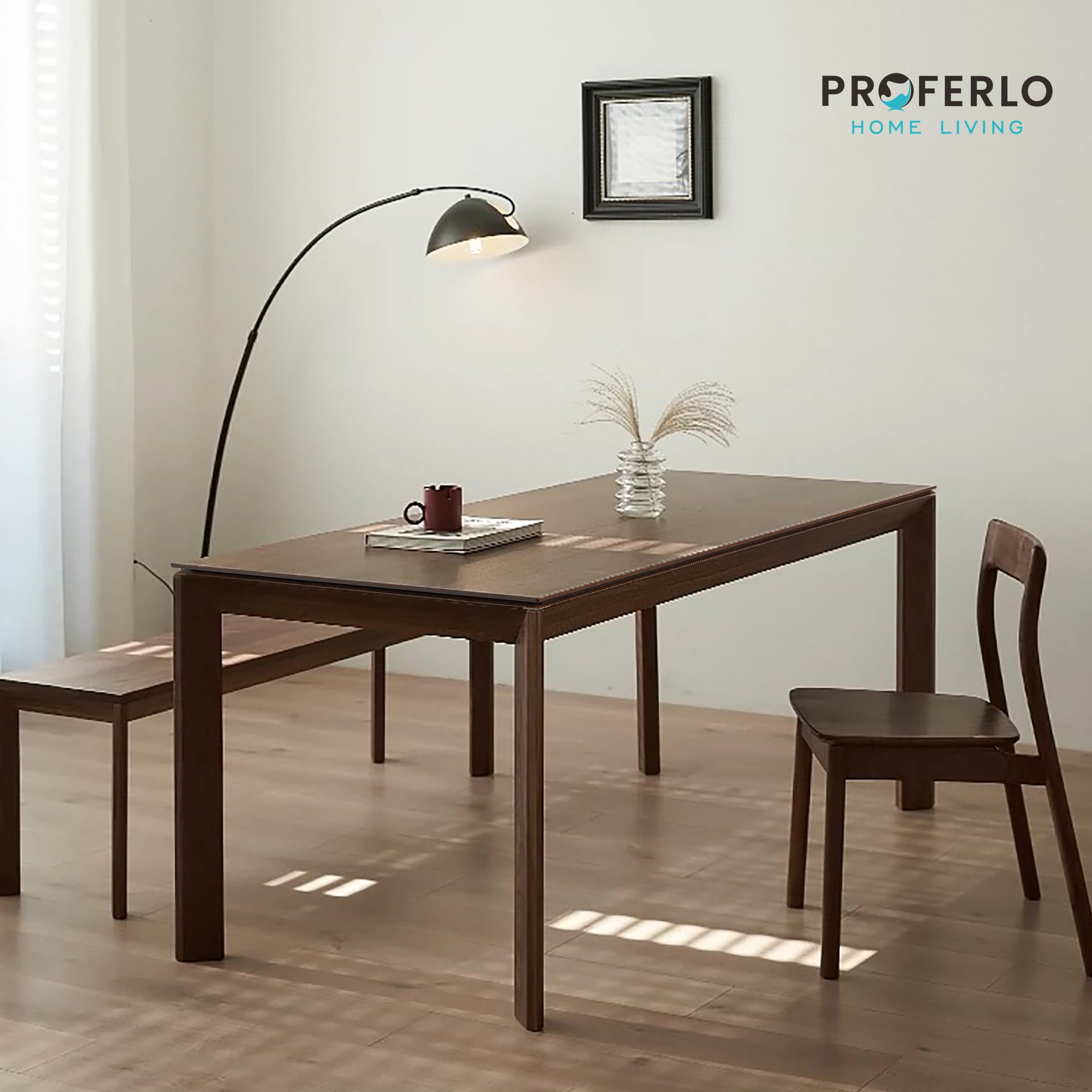 Arezzo Standard Dining Table, Claro Walnut, 1.8M