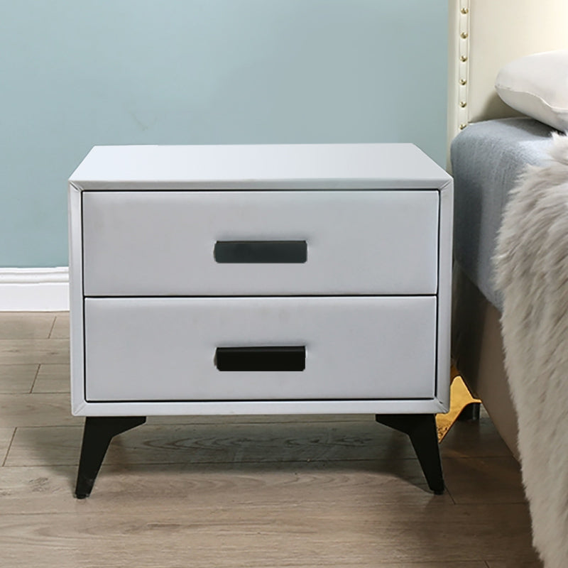 Grey upholstered store bedside table