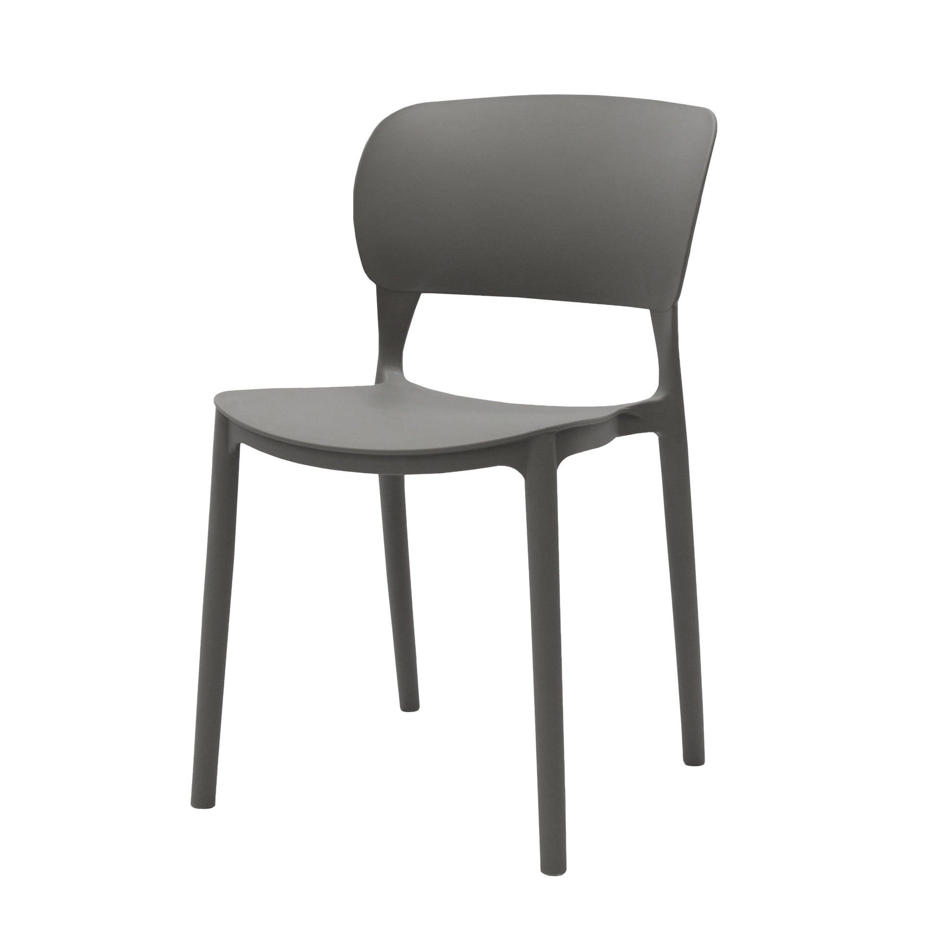 Lucca Stackable Dining Chair, Grey, Set of 4