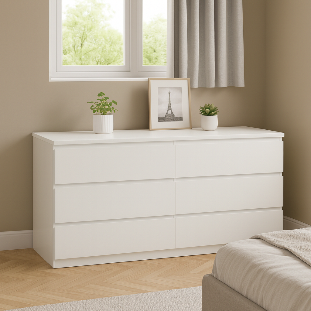 Sotta 6-drawers chest, White