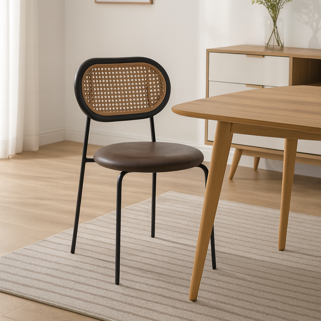 Mira Dining Chair, Black/brown, Set of 5