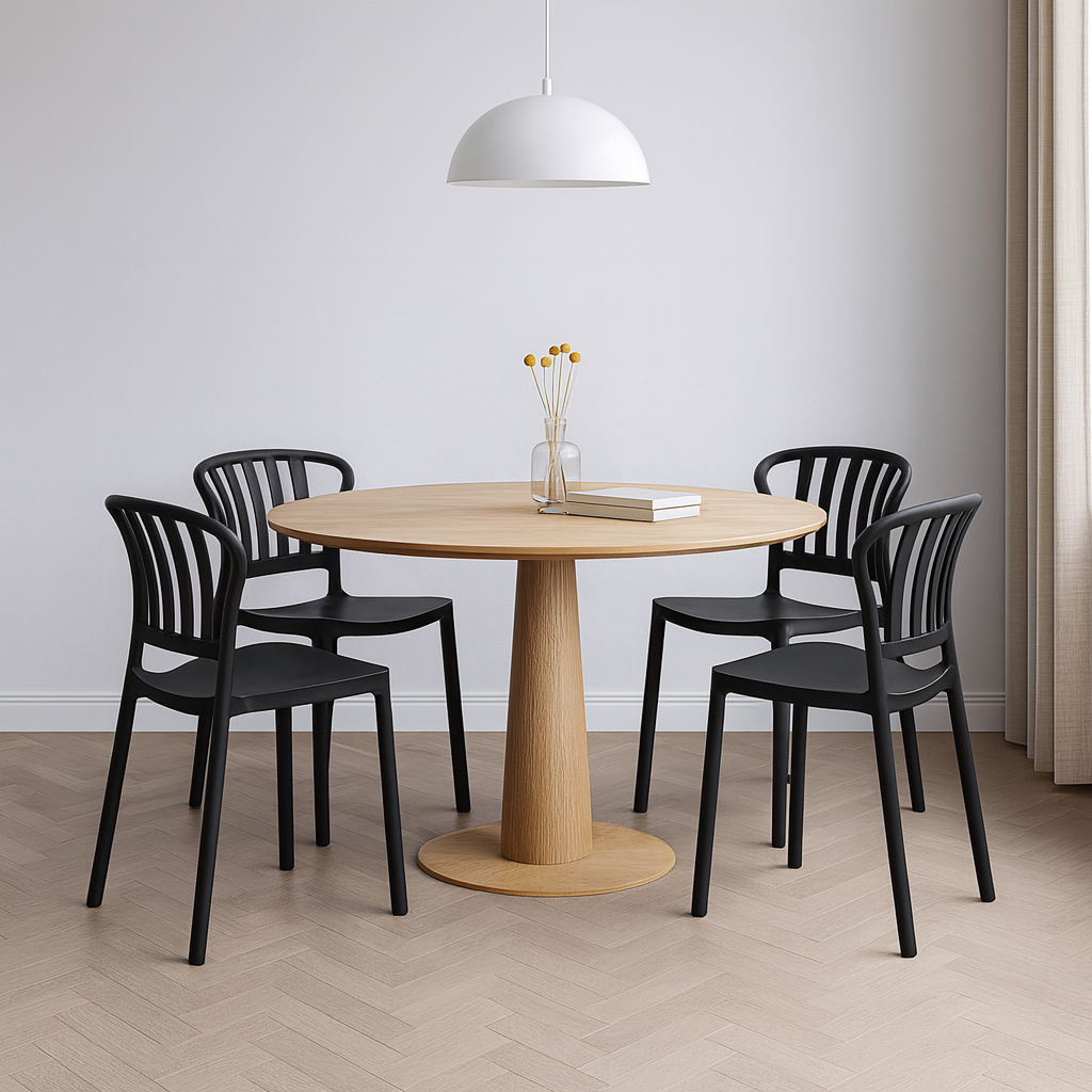 Sacile Stackable Dining Chair, Black, Set of 4