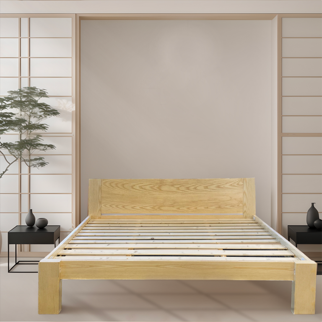Solid wood bed queen deals