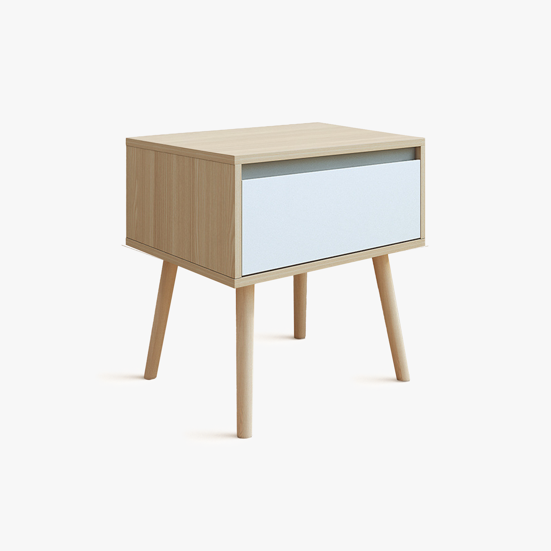 Corte bedside table, Oak & White