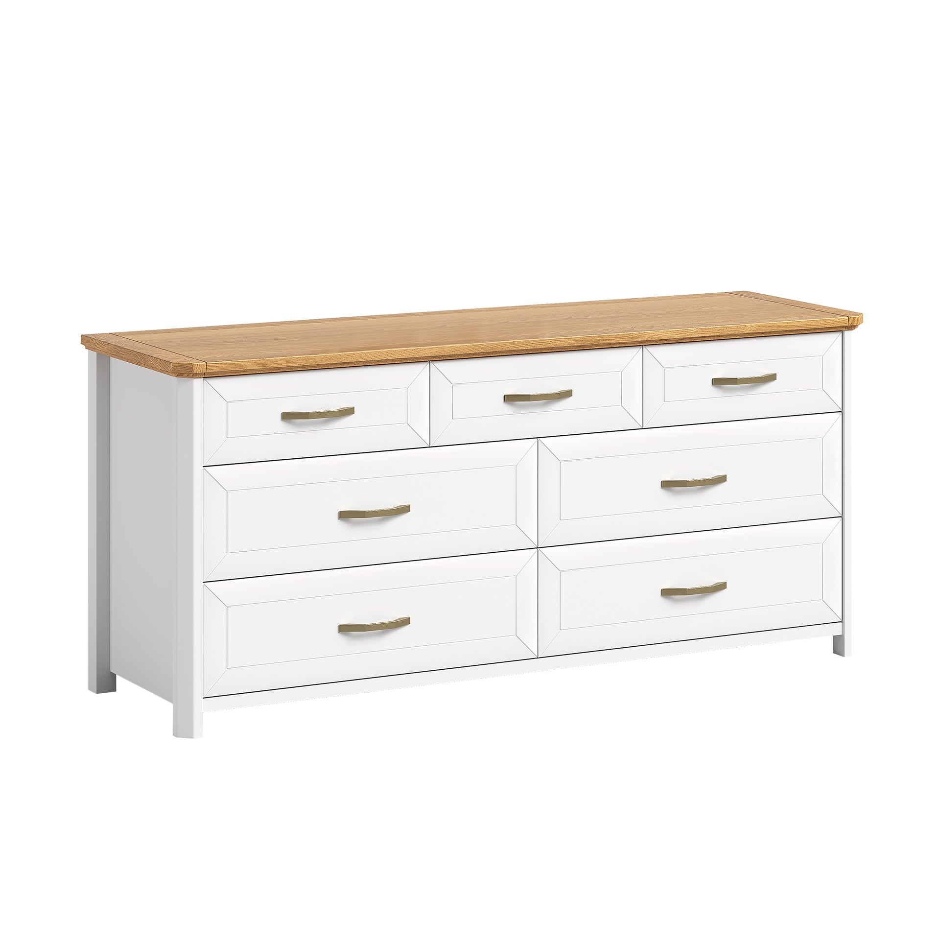 Stoven 7-Drawer Chest, White & Wood