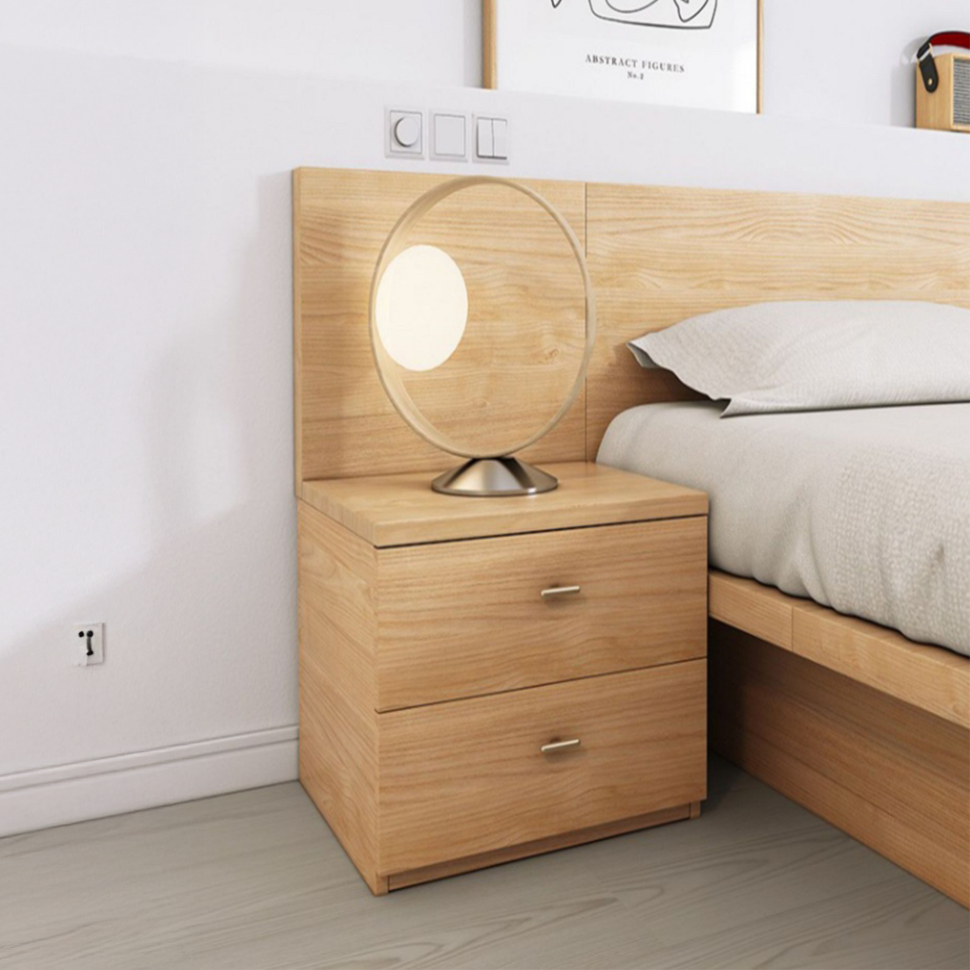 Ovada 2-drawer Bedside Table, Oak