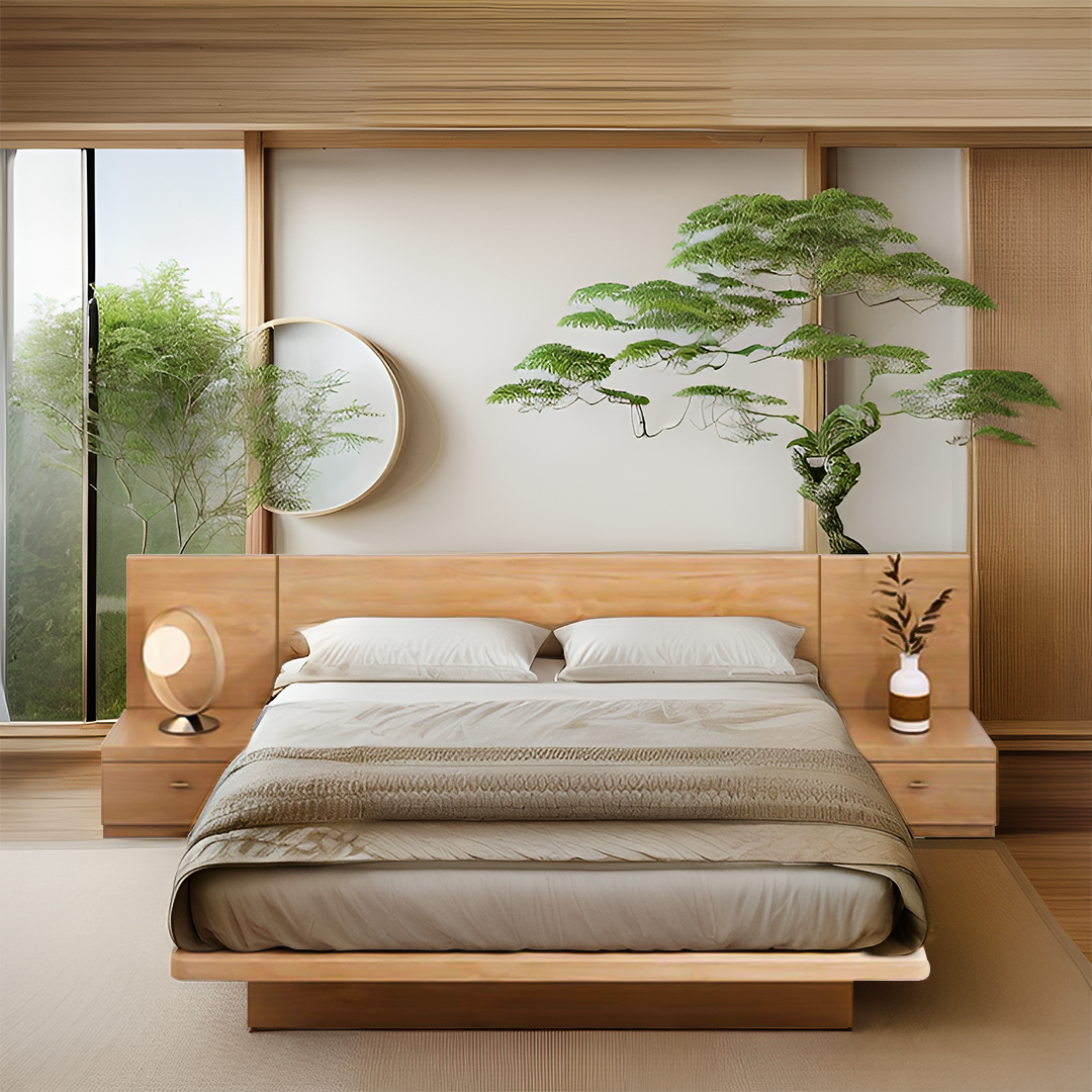 Ovada Storage bed base with headboard Queen Super King Oak Slate Gre