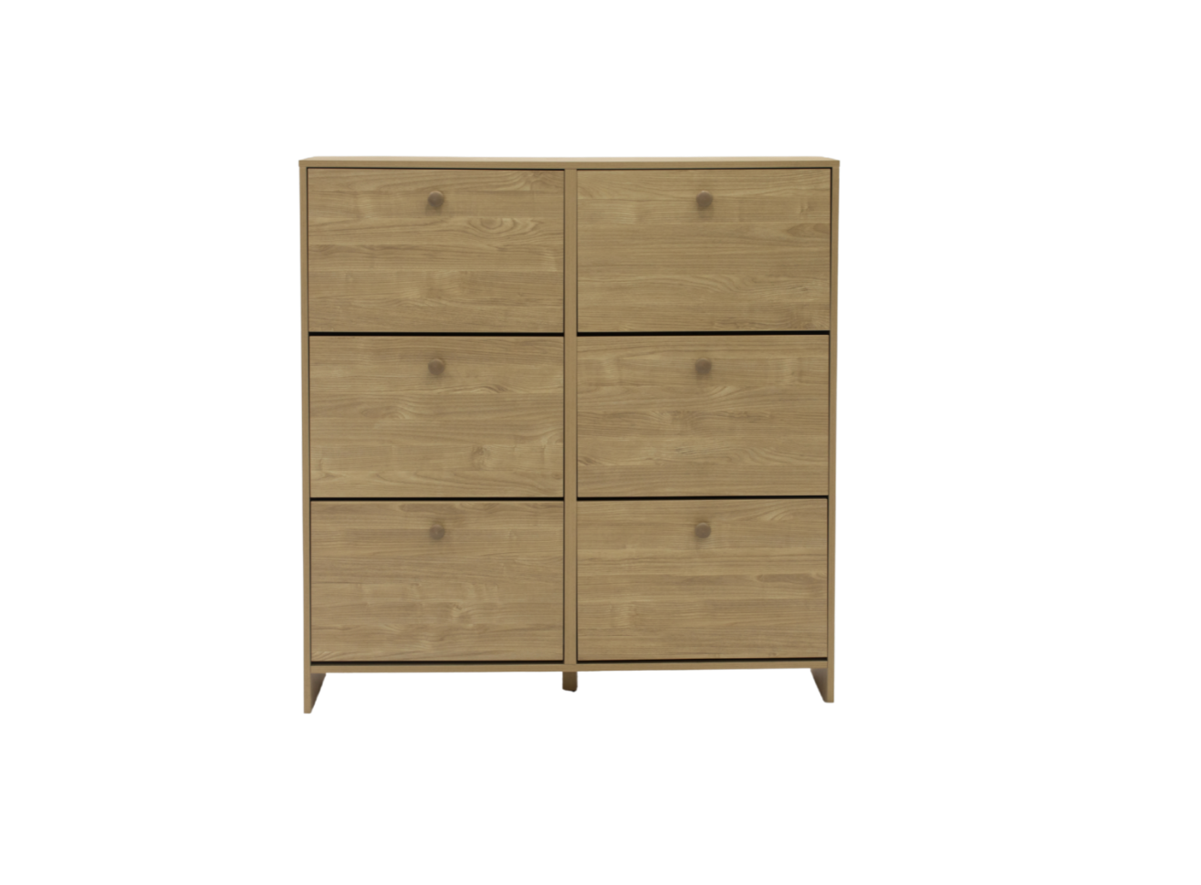 Sisco 6-Drawer Shoe Cabinet, Oak