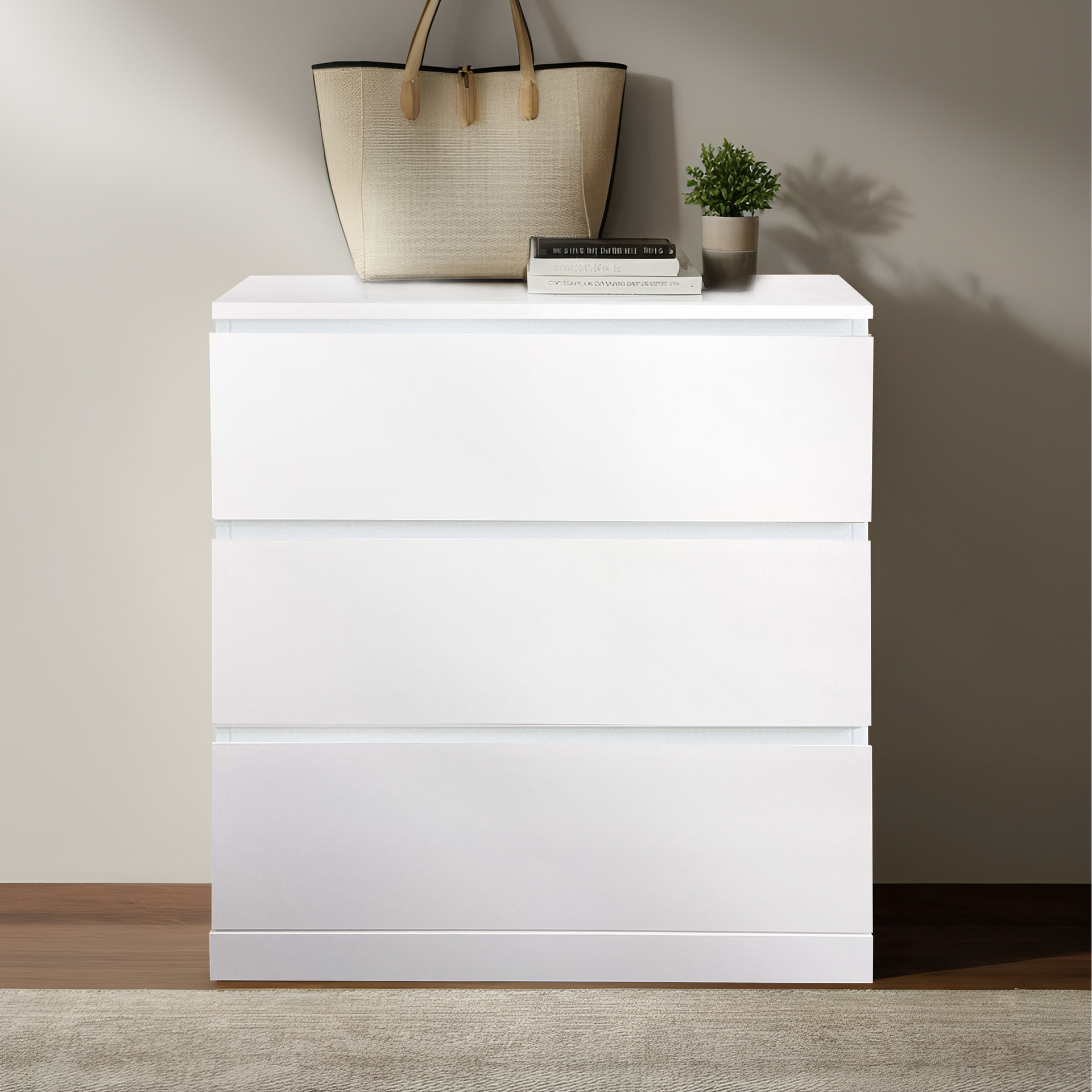 Sotta 3-Drawer Lowboy, White-Sunlite Living