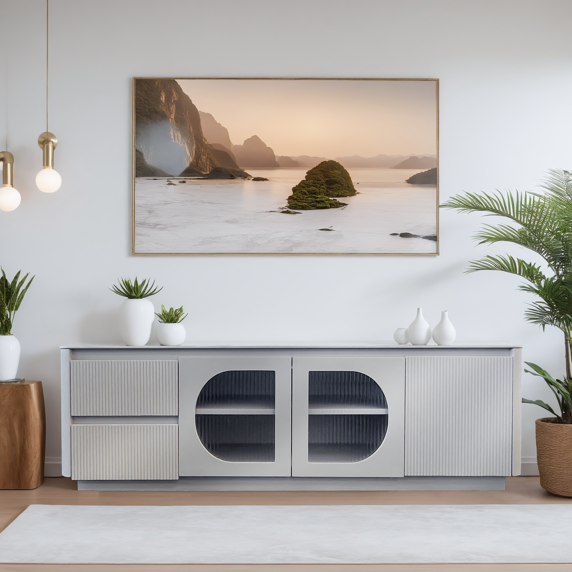 Toria TV Stand, 2M, Khaki Grey