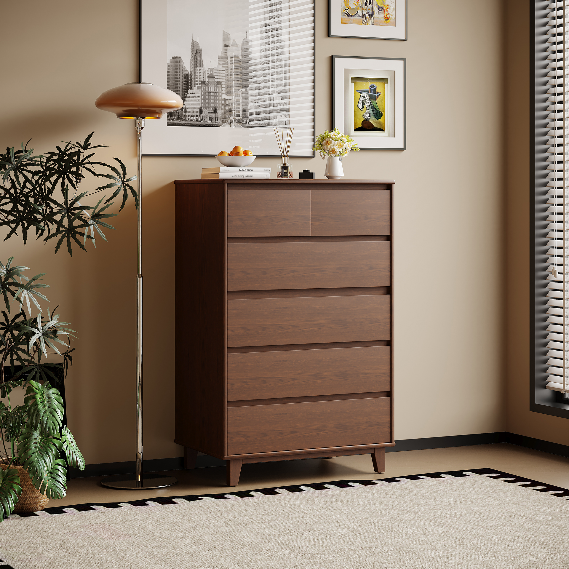 Arezzo 2 over 4 Tallboy, Claro Walnut