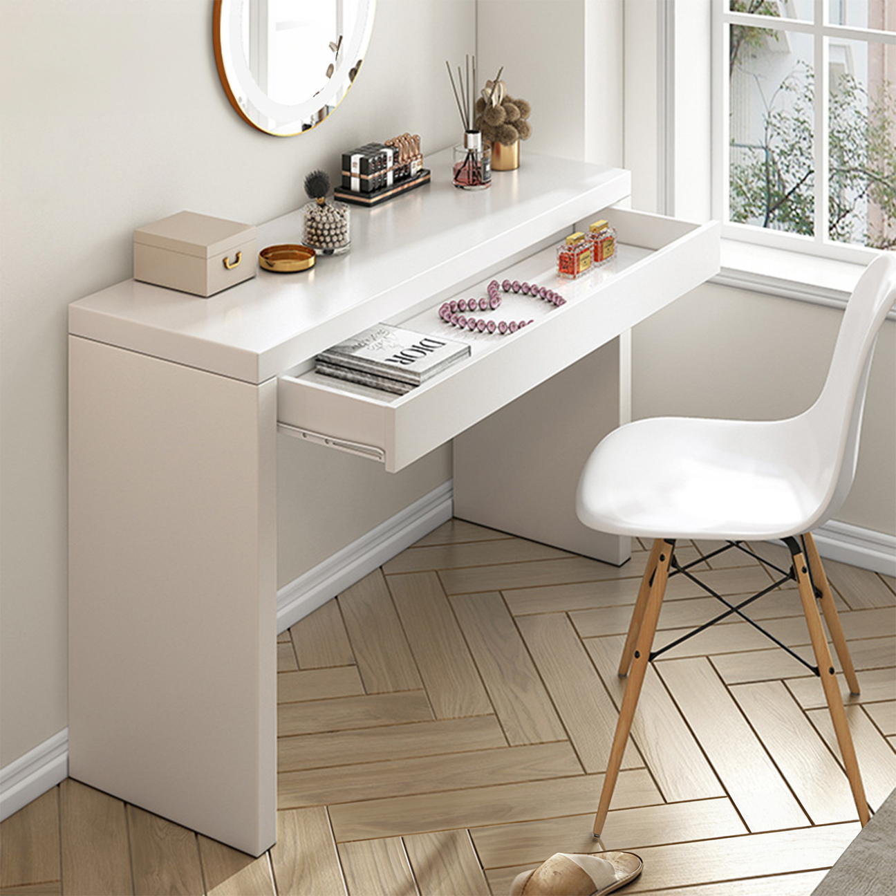 Viviere dresser table, 1.2M, White