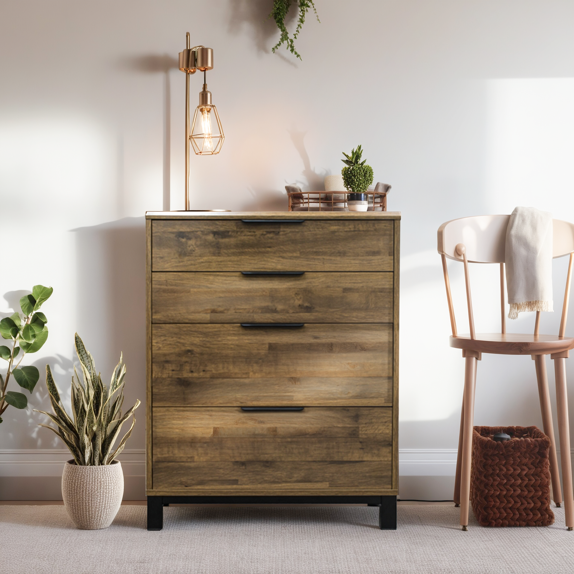 Corsi 4 Drawer Tallboy, Elm