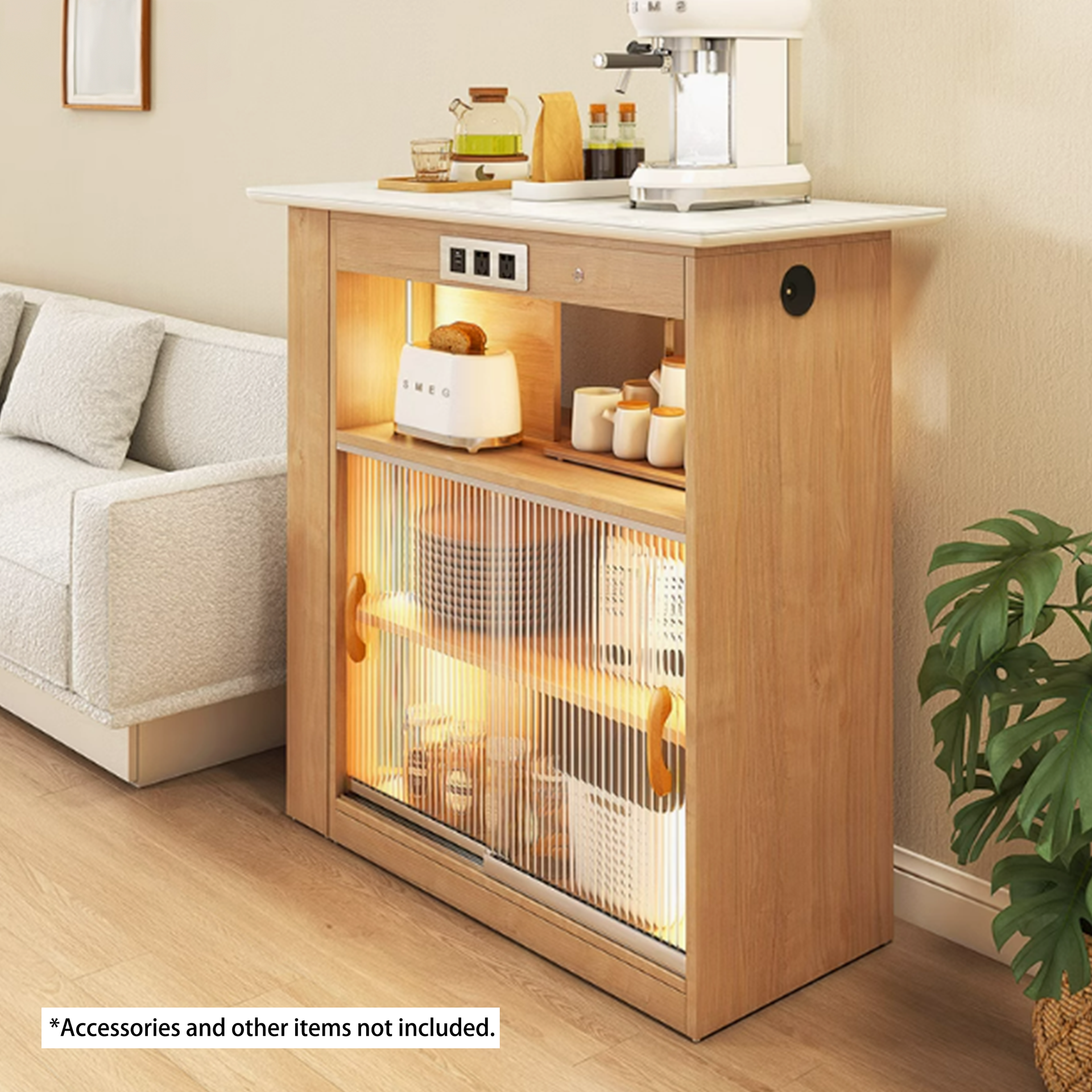 Cecina Bar Table, White & Oak