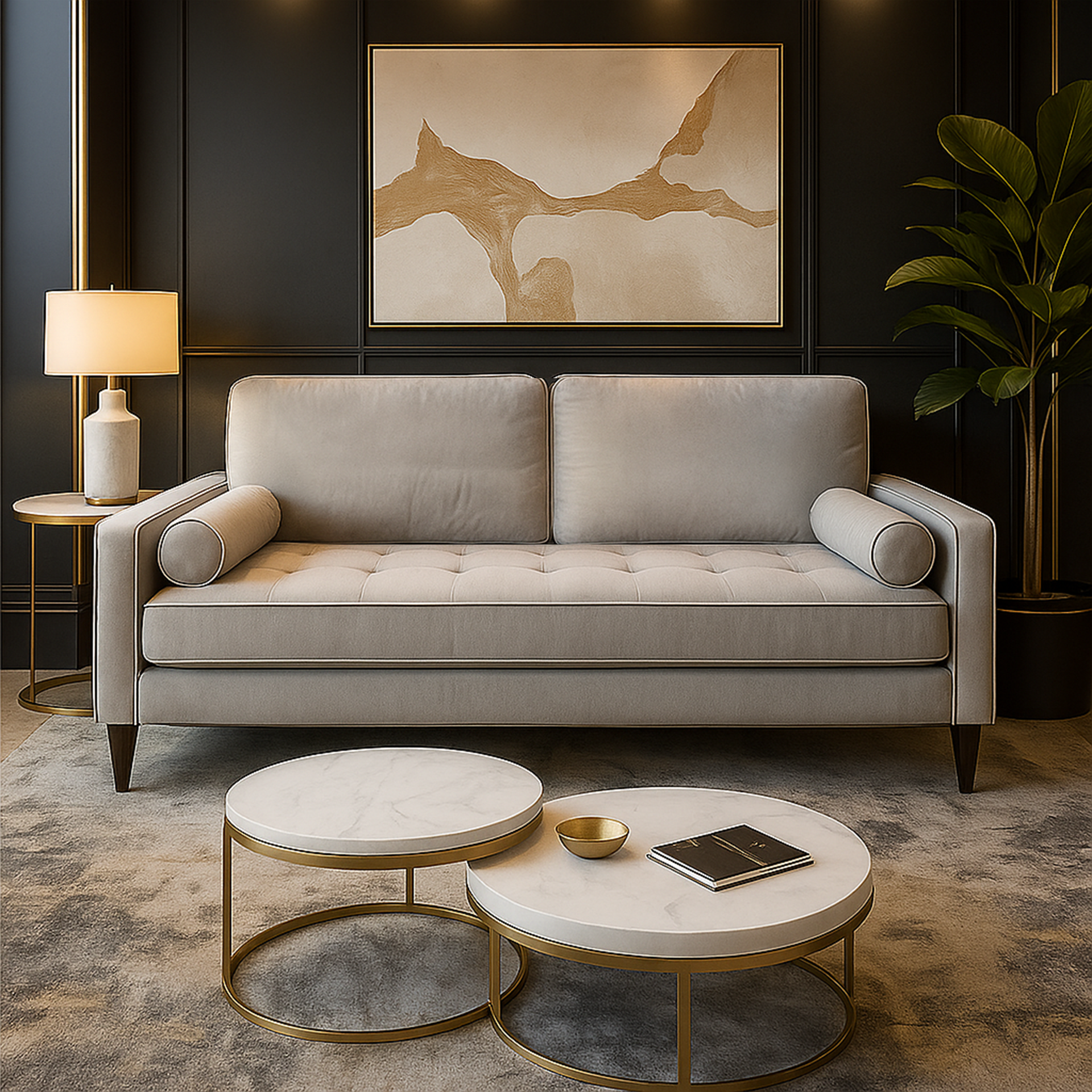 Uta Three Seater sofa, Grey