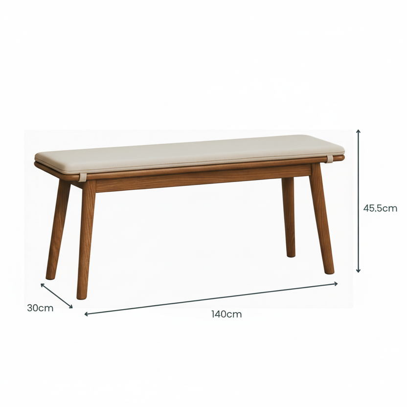 Legnano Dining Bench, Claro Walnut, 1.4M
