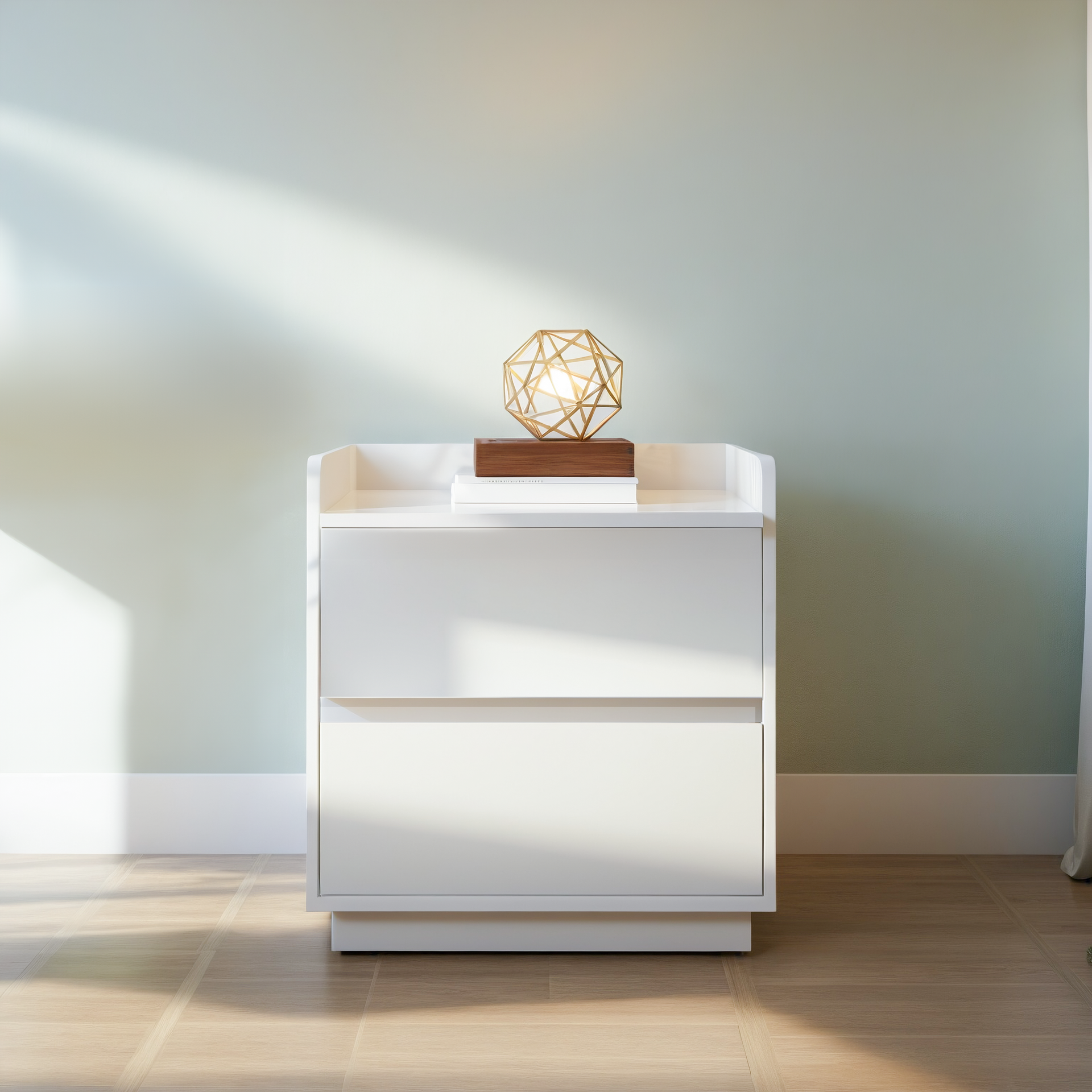 Turin Bedside Table, White