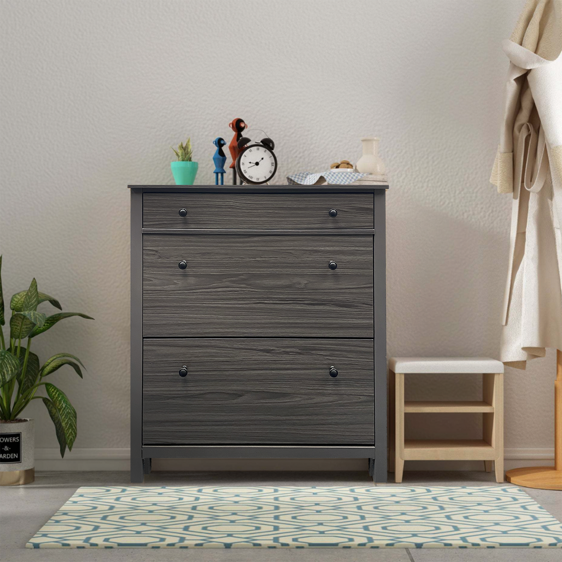 Modica Shoe Cabinet, Slate Grey