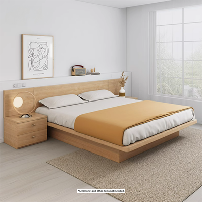 Ovada Storage bed base, Queen, Oak