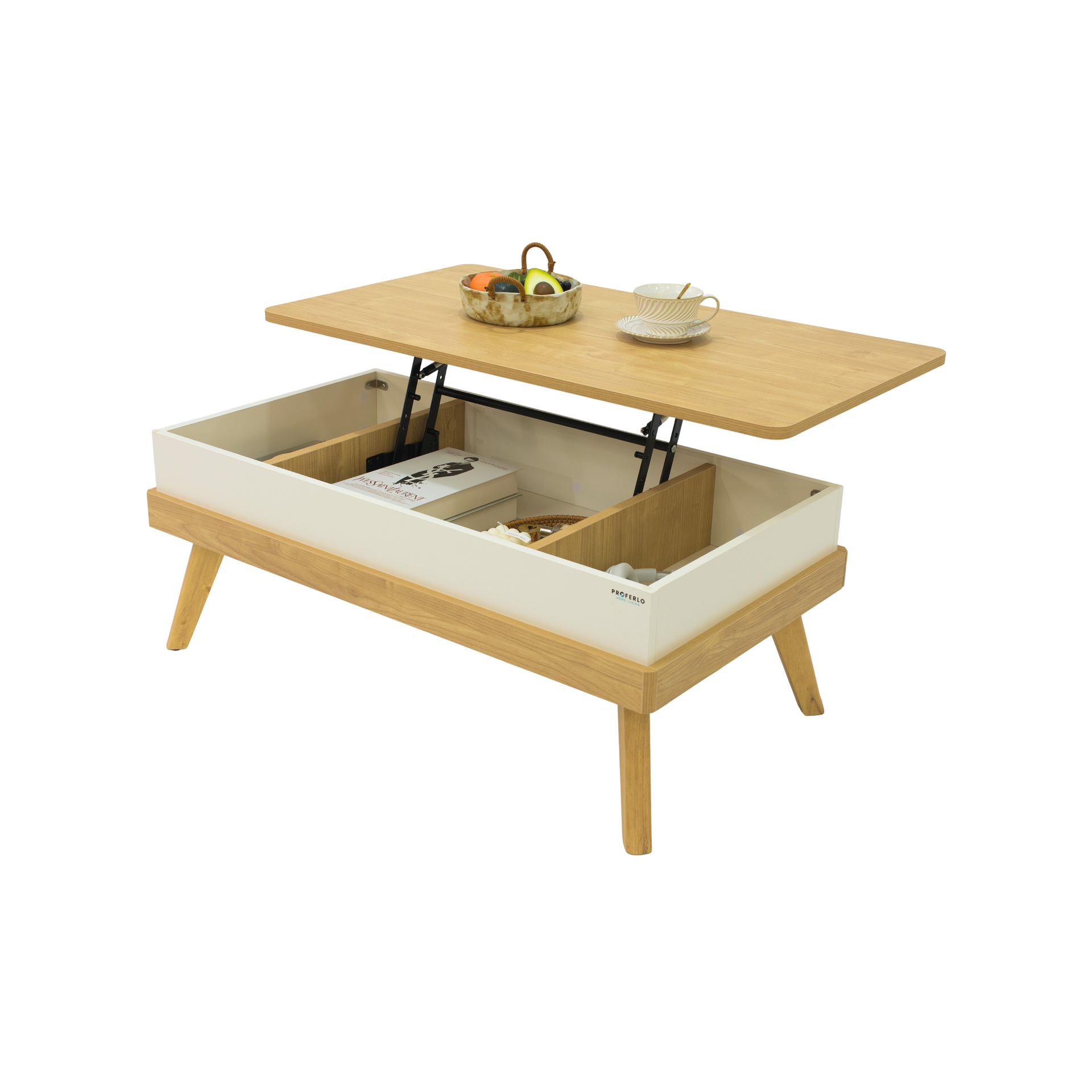 Apulia Lift Up Coffee Table, Red Oak