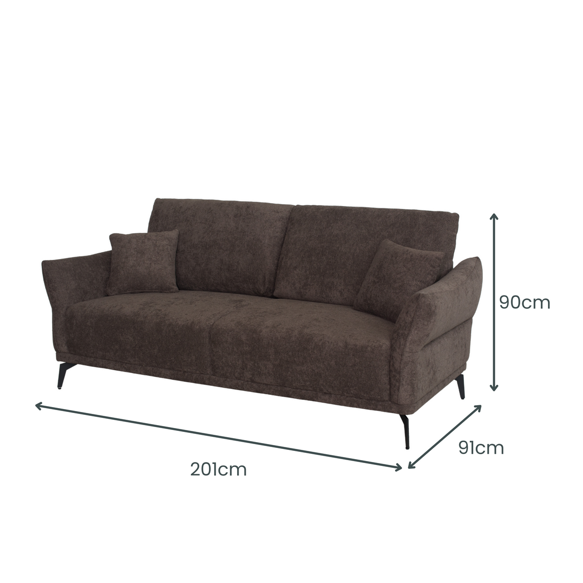 Sora 2-Seater & 3-Seater Sofa Set, Dark Brown