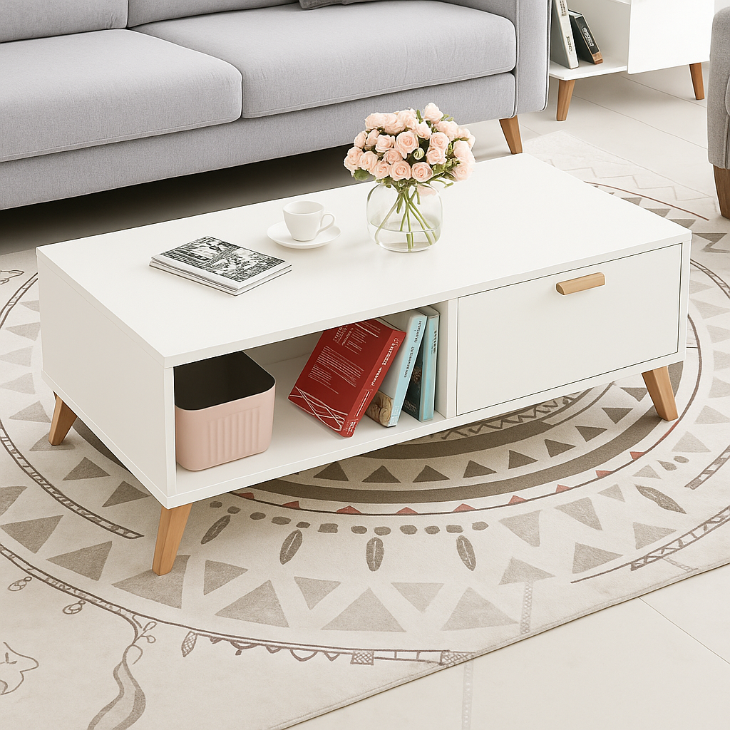 Sassari Coffee table, 1M, White