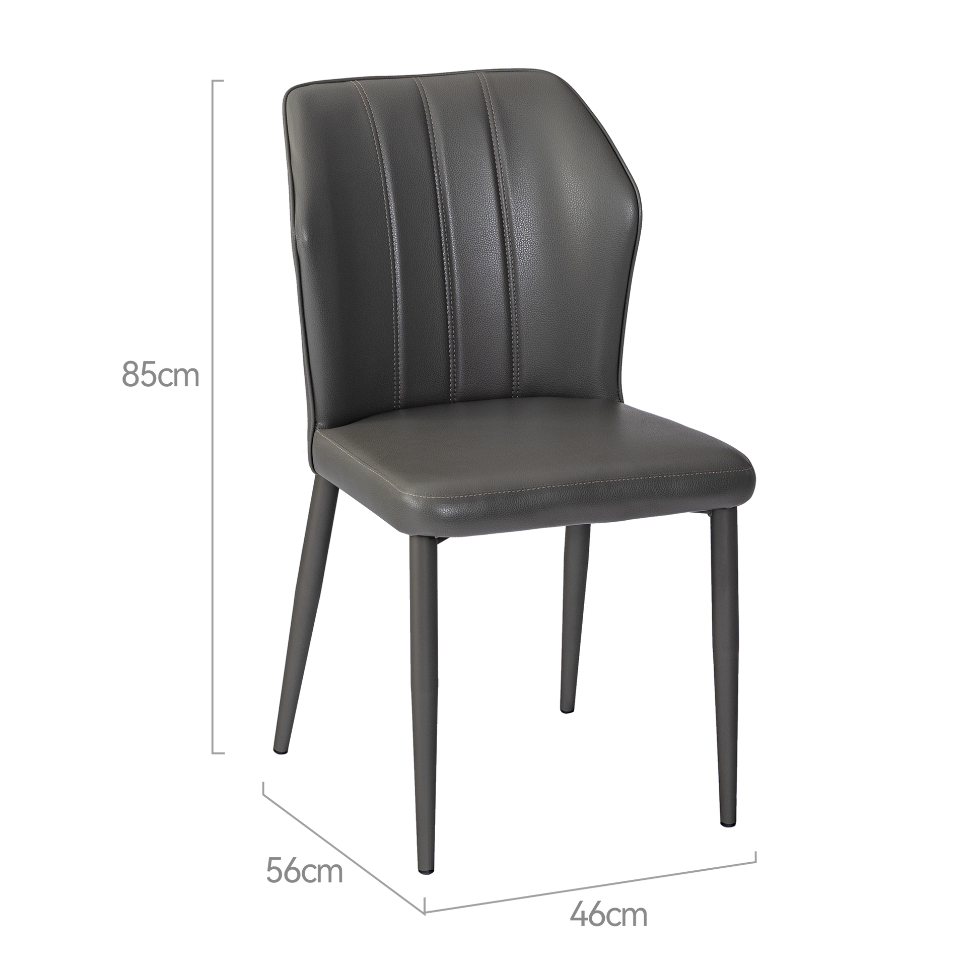 Biella Dining Chair, Dark Grey, Set of 2