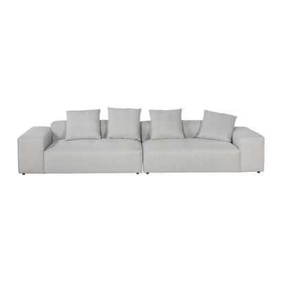 Bonsa 4 Seater Sofa in light grey with low-profile design and spacious seating | Proferlo