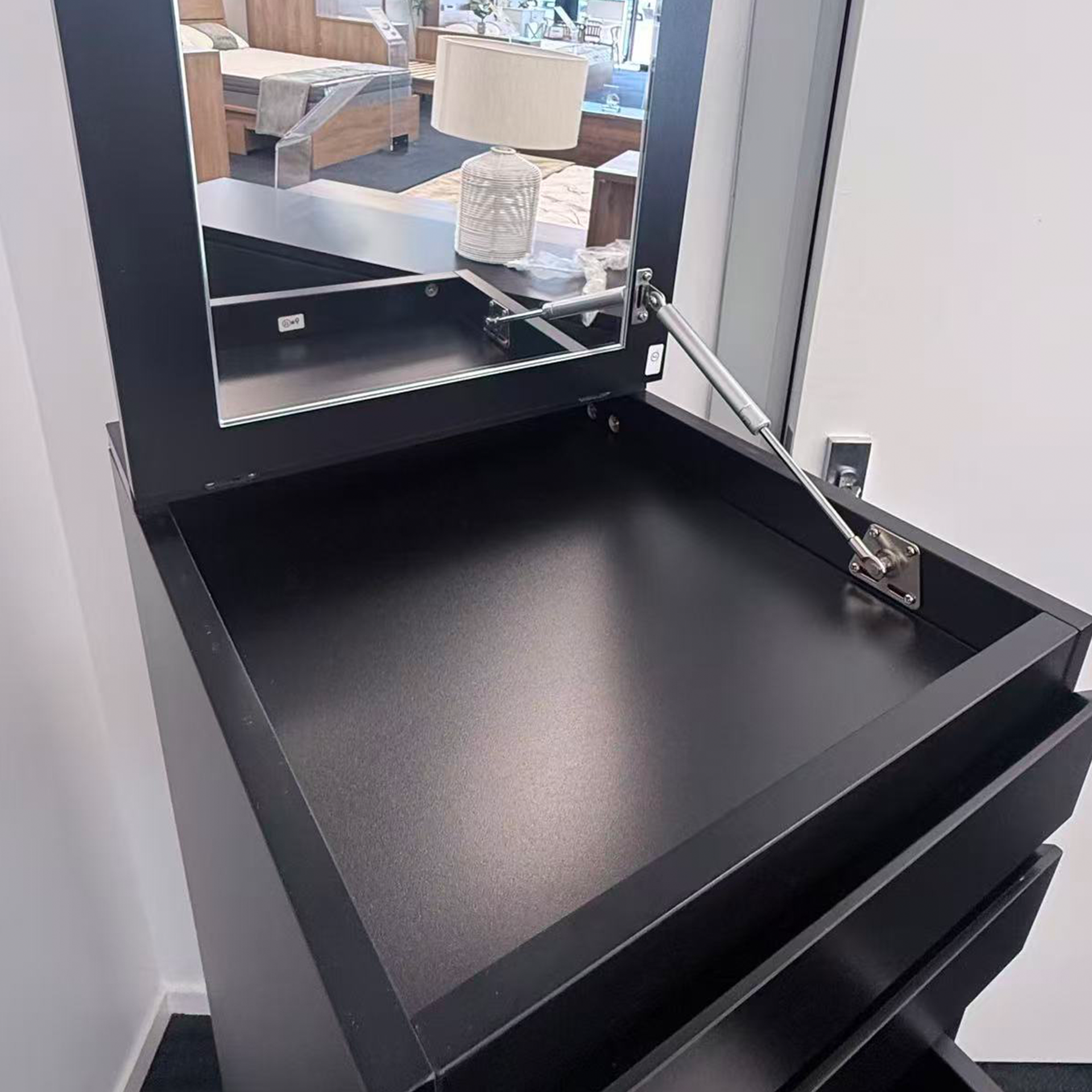 Siena 6 Drawers Slimboy with Mirror, Black