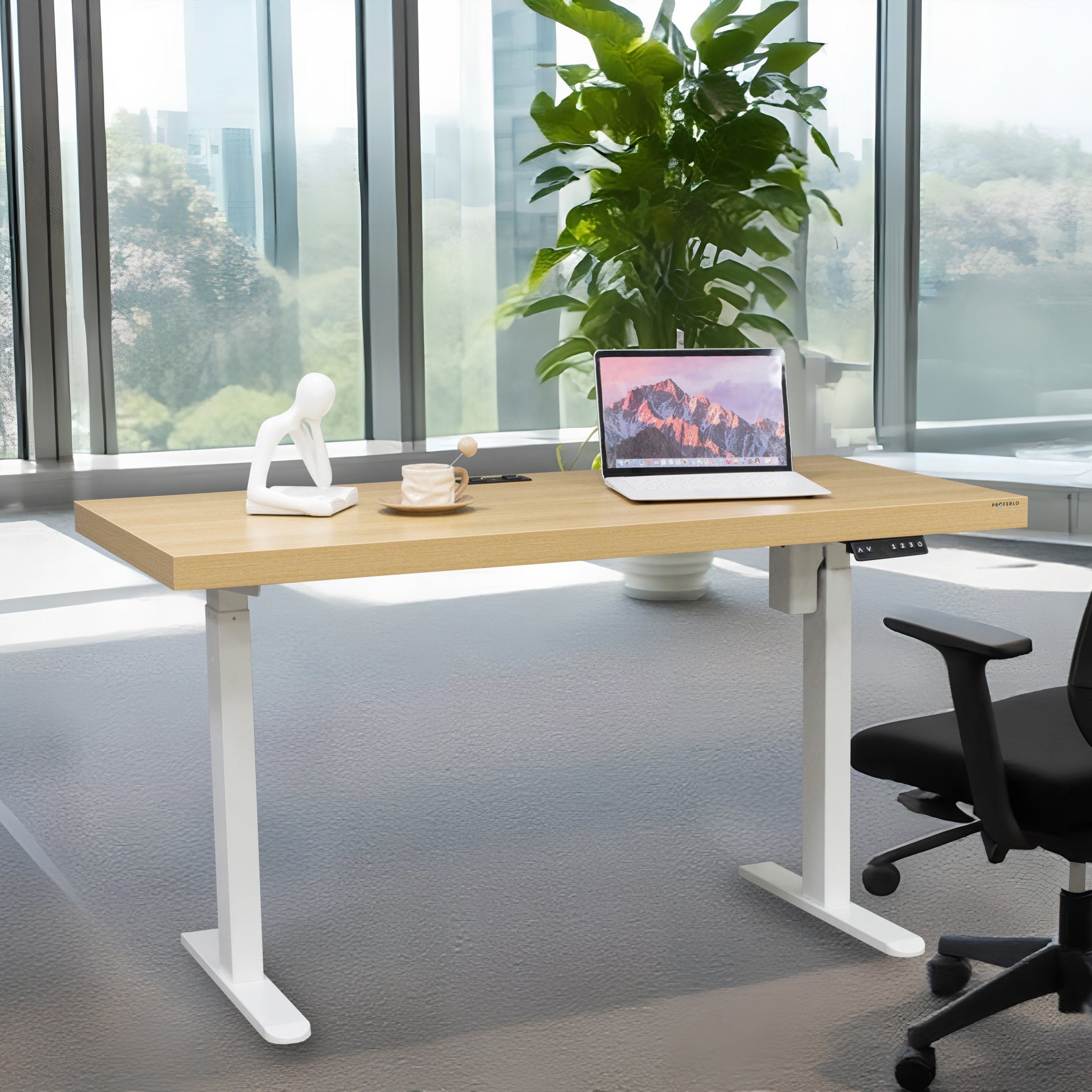 Asti Electrtic Standing Desk 1.6M, Oak