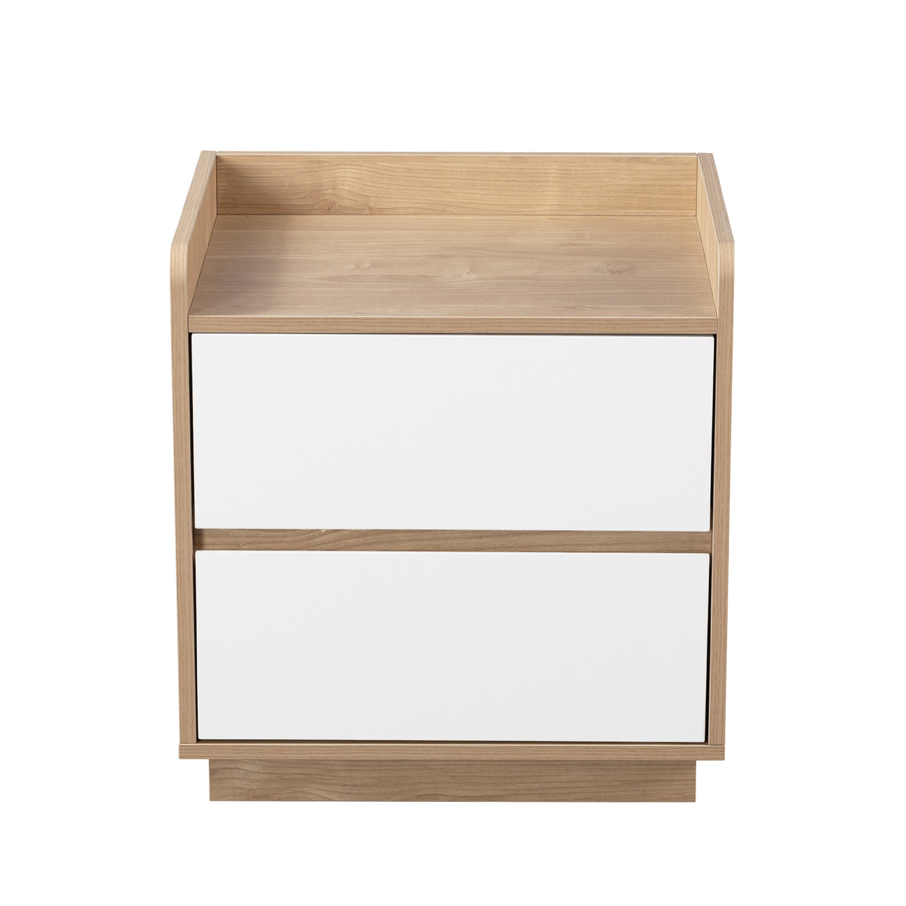 Turin Bedside Table, Oak & White