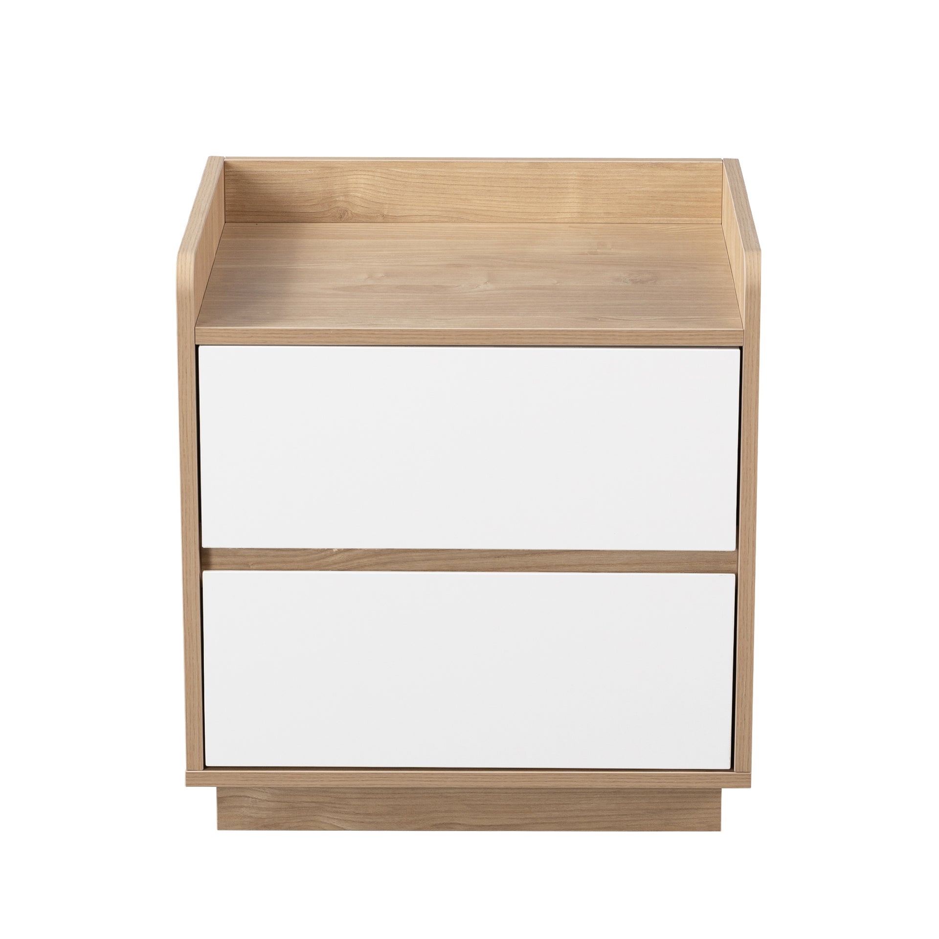 Turin Bedside Table, Oak & White