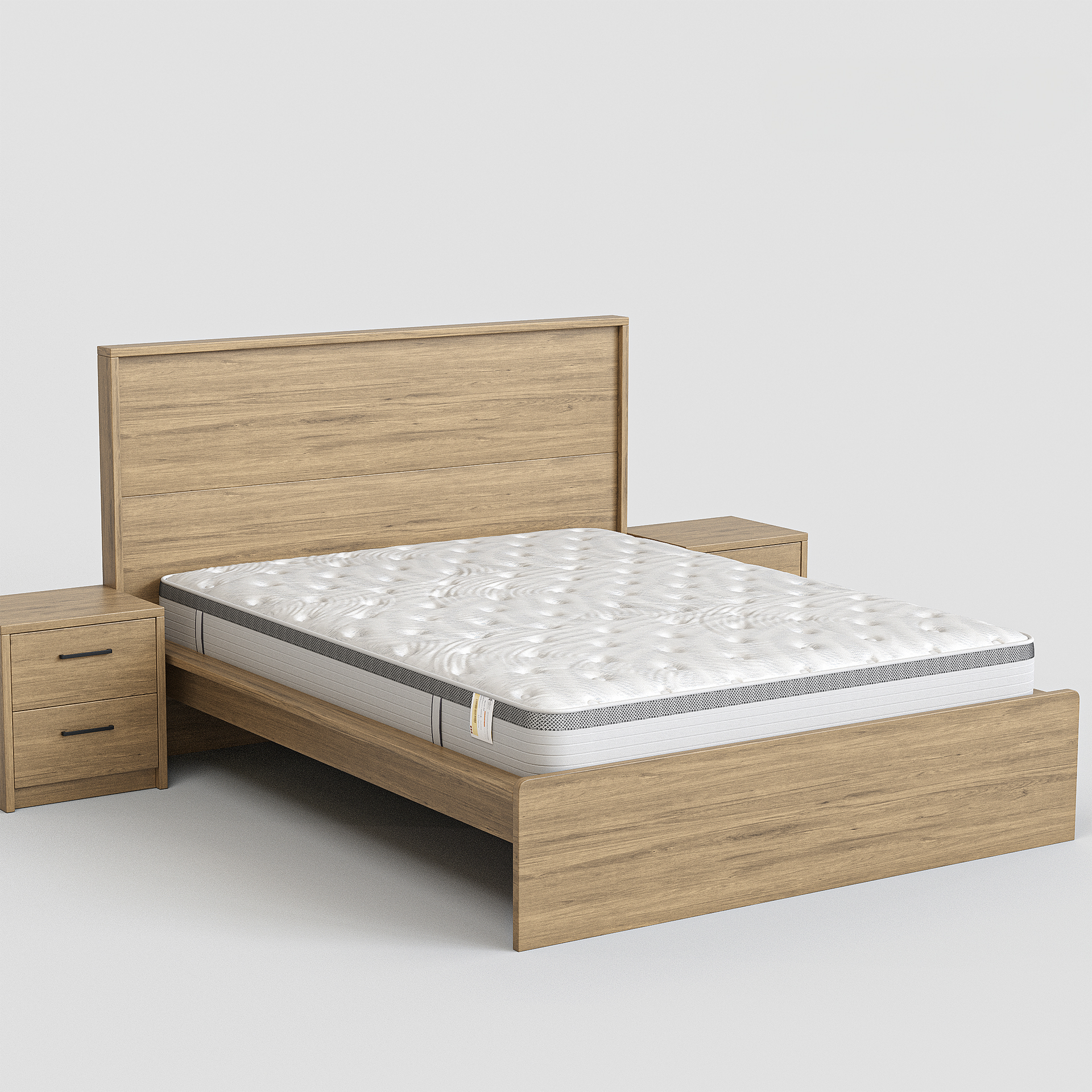 Platsa  Bedframe Only, Queen, Grey Oak