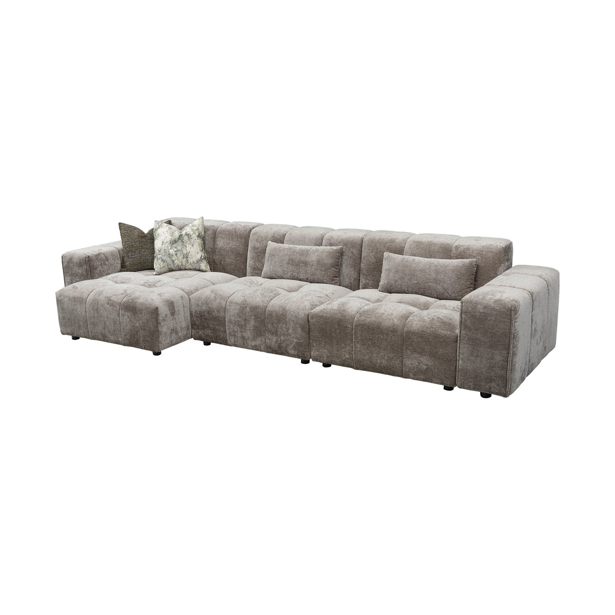 Merano 4-Seater Sofa, w Right-Hand Chaise, Gravel Grey