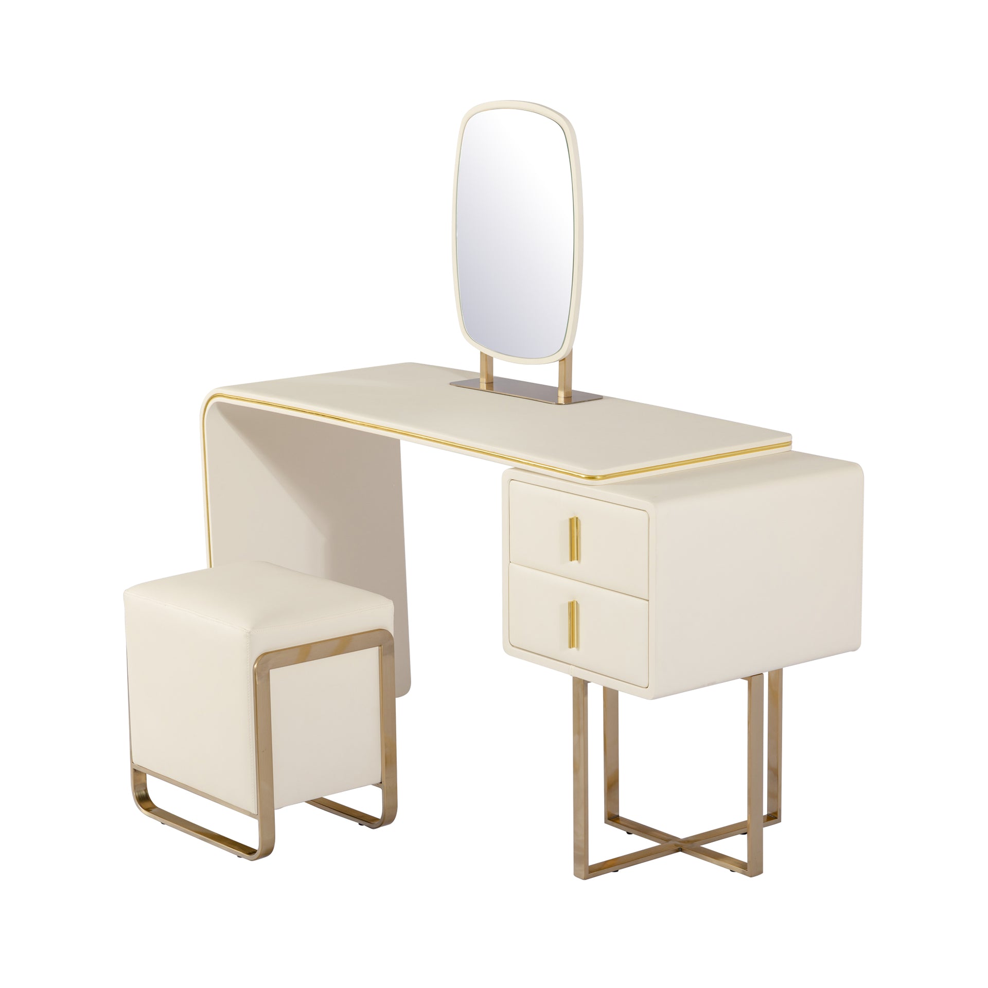 Arona Dresser with Stool and Mirror