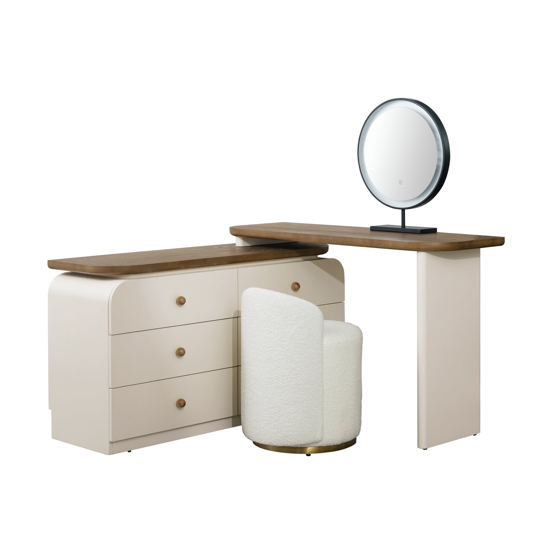 Dongo Dresser with Stool and Mirror