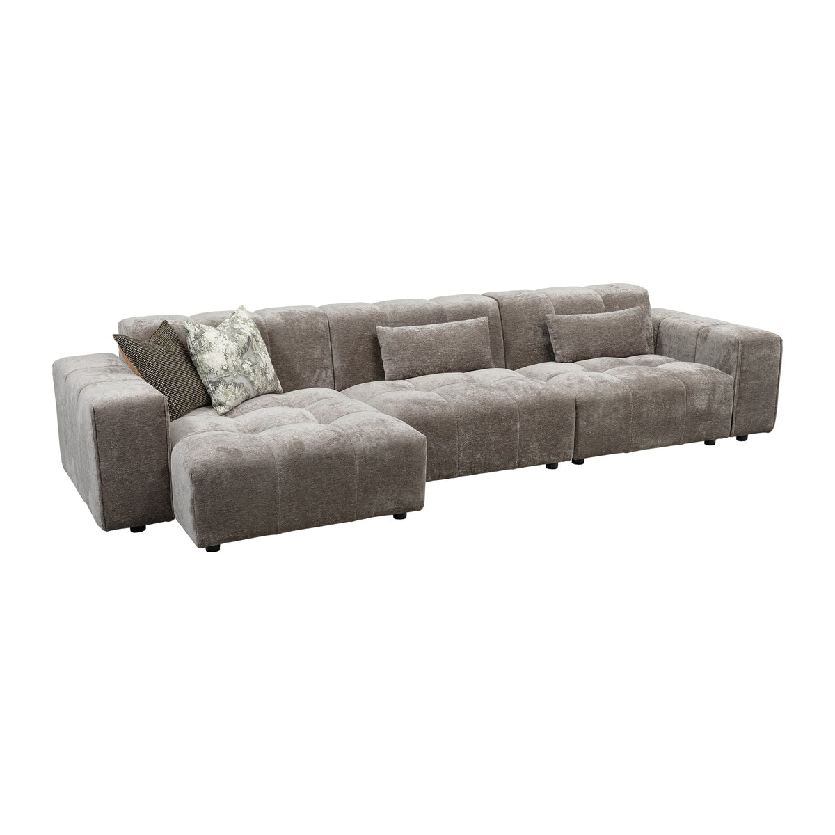 Merano 4-Seater Sofa, w Right-Hand Chaise, Gravel Grey