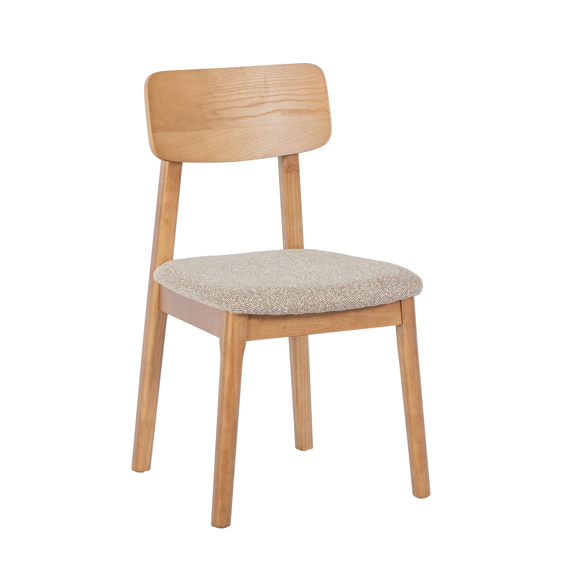 Lazio Dining Chair, Wood & Khaki Brown, Set of 2