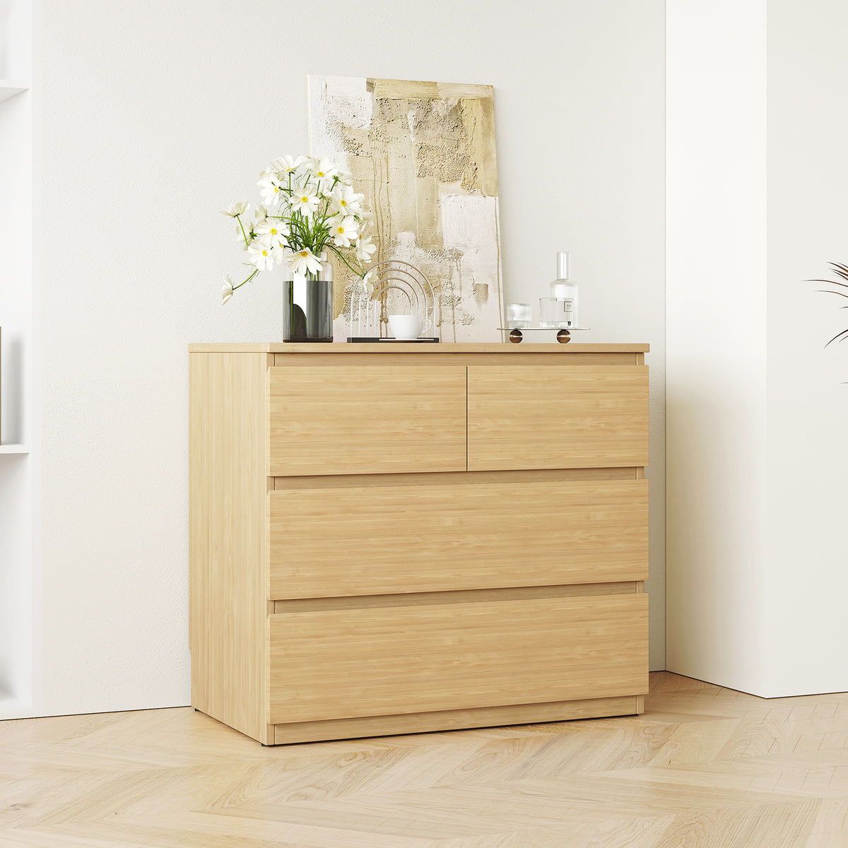 Sotta 2 over 2 Lowboy, Oak
