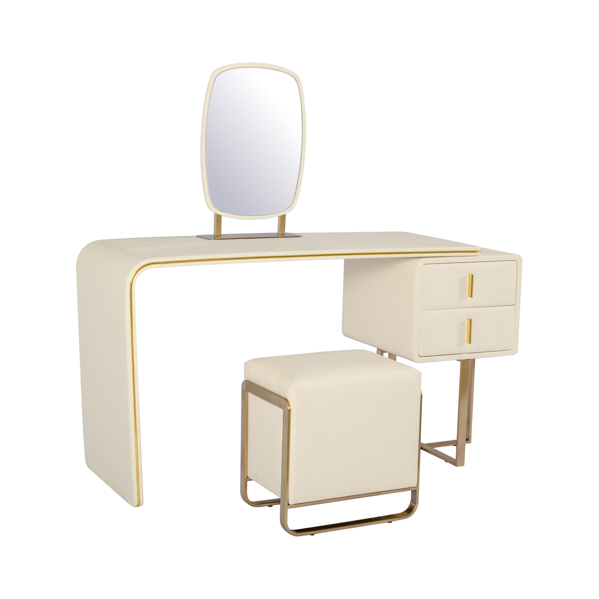 Arona Dresser with Stool and Mirror